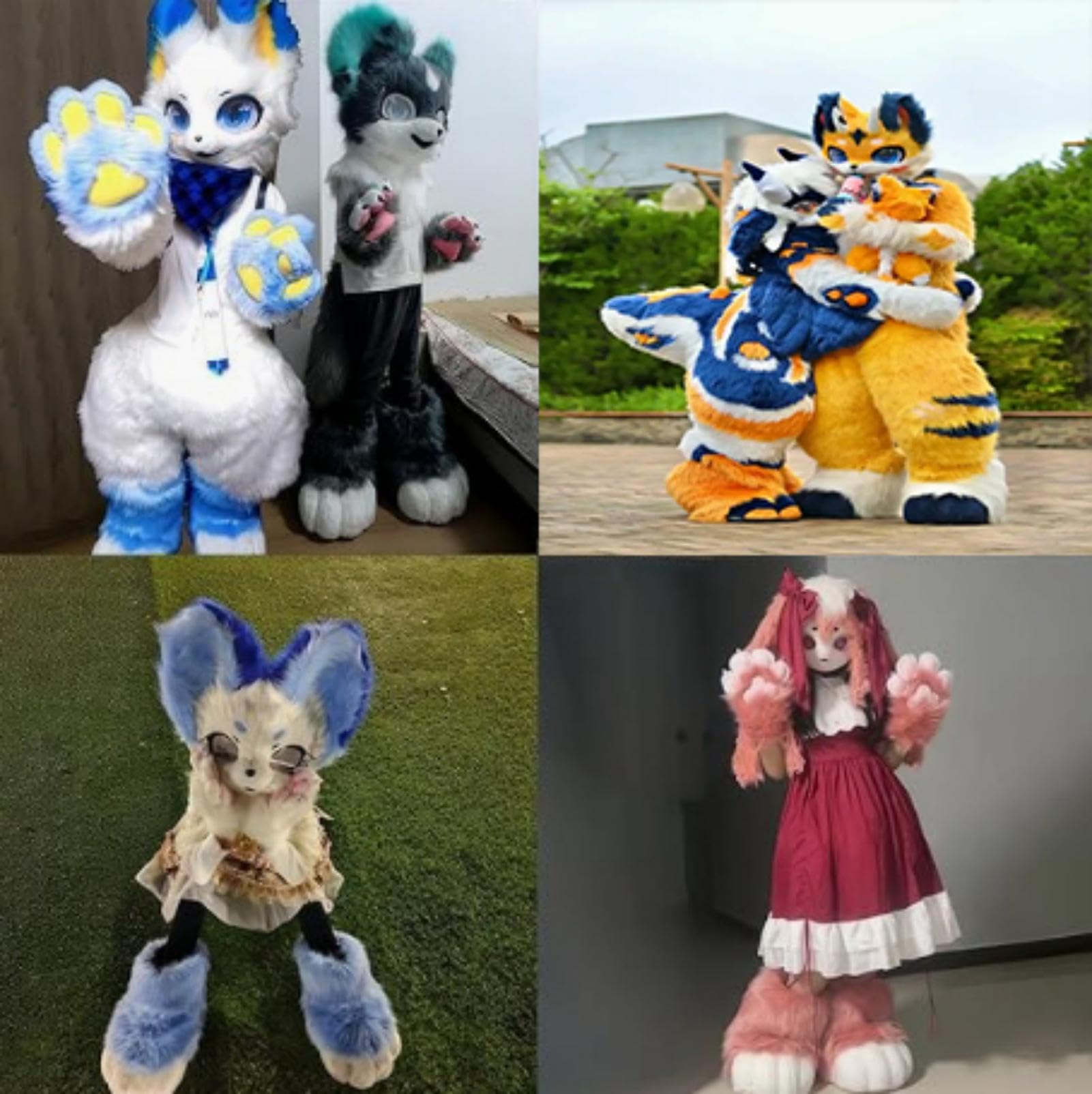 Furry Fursuit Body Fatto a mano, cosplay indossabile per peloso, per una festa di costume da cosplay unisex festa in costume
