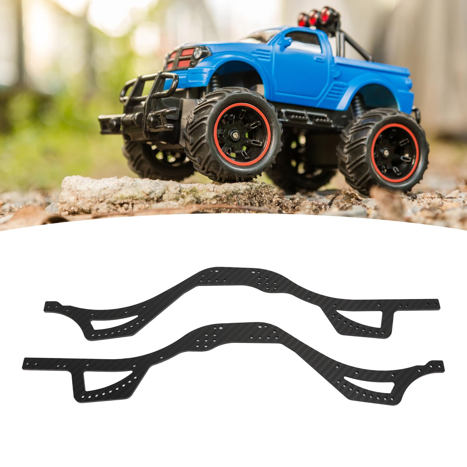 Trwałe Szyny Ramy Podwozia z Włókna Węglowego Lekkie i o Dużej Wytrzymałości dla Gąsienic RC Axial SCX10 Pro 2 szt.