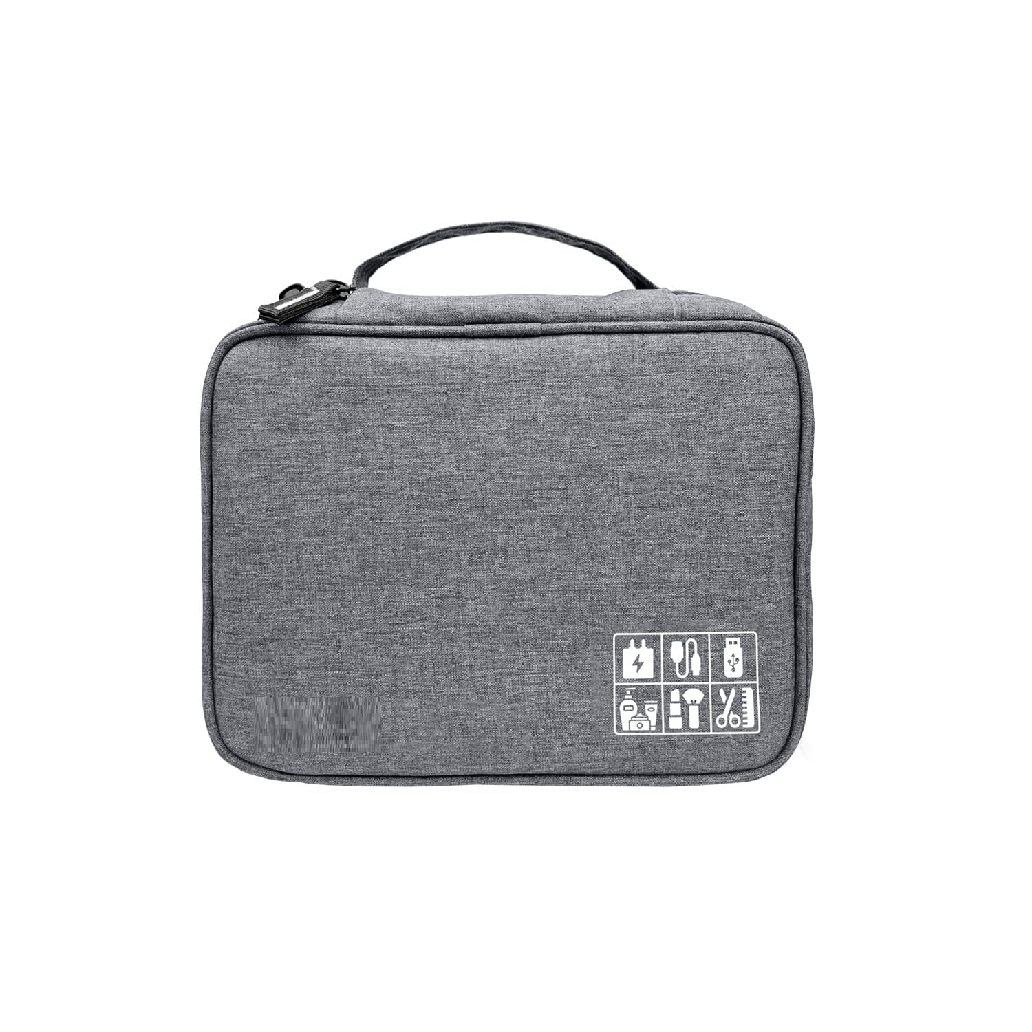 Travel Organizer Bag for Electronic Accessories | Waterproof Storage Case with Adjustable Dividers & Foam Padding for Cables, Chargers, Hard Disk & Power Bank (Grey)-image-7