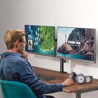 WALI Kettős Monitortartó Állvány - Állítható, 27"-ig, 10kg Teherbírás, 360° Forgatható, Dönthető, Asztali Rögzítés, Fekete (WL-M002) 8