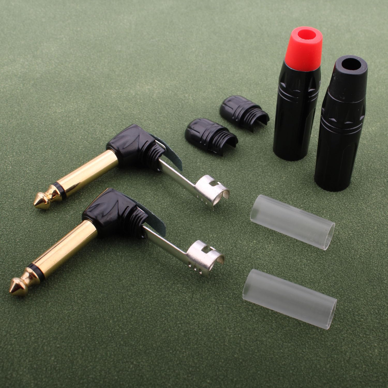 RUNCCI-YUN 1/4" Audio Plugs 6.35 mm Plug TS Male 1/4 inch Solder Type 90 Degree Mono Plug Right Angle for DJ Mixer Speaker Cables Guitar Cables Phono Patch Cable Microphone Cables (2 Pack) - Image 3