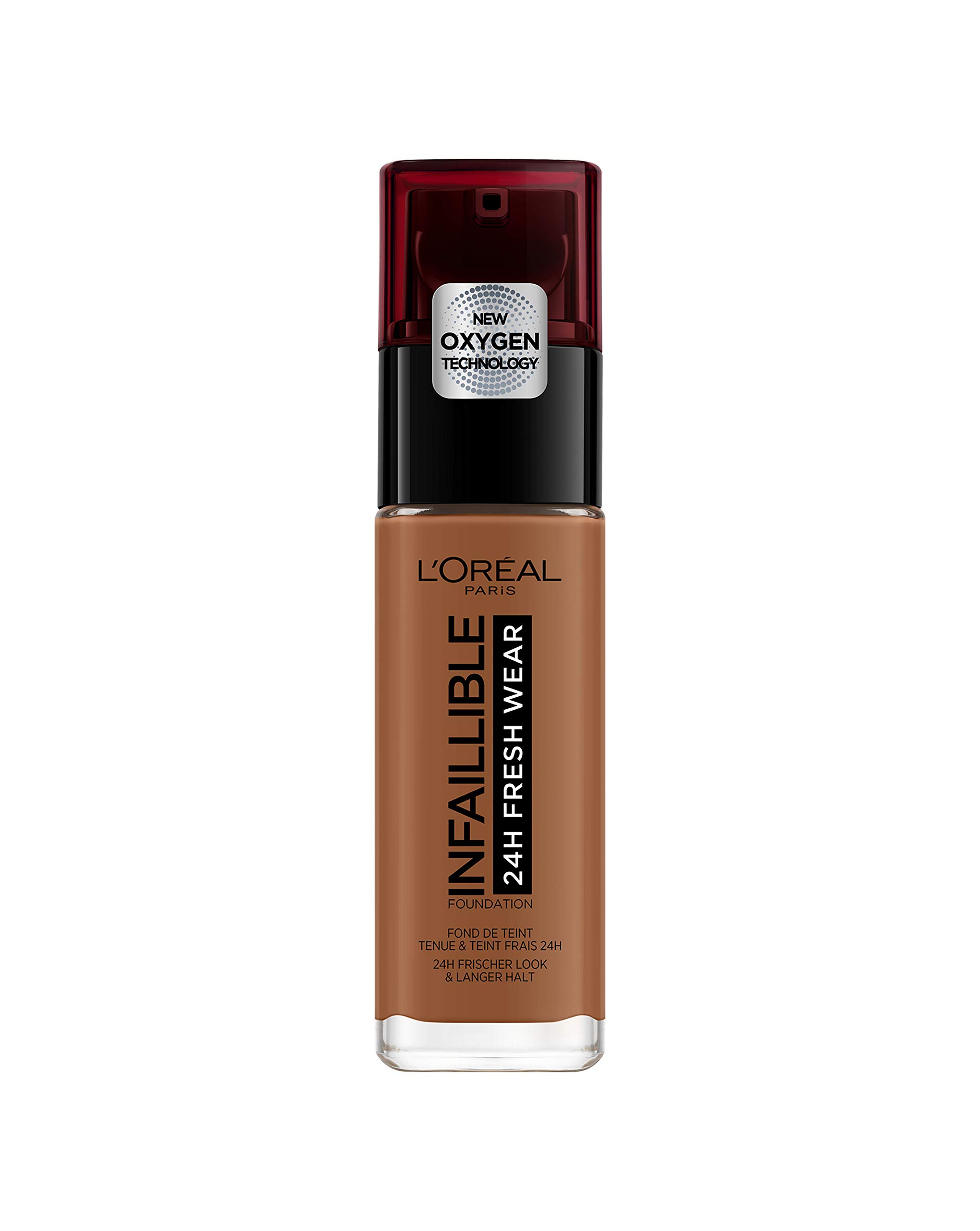 L'Oreal Paris Make-up Designer Base de Maquillaje larga duración con cobertura modulable, Tono 355, Color Terre de Sien, 30 ml (Paquete de 1)