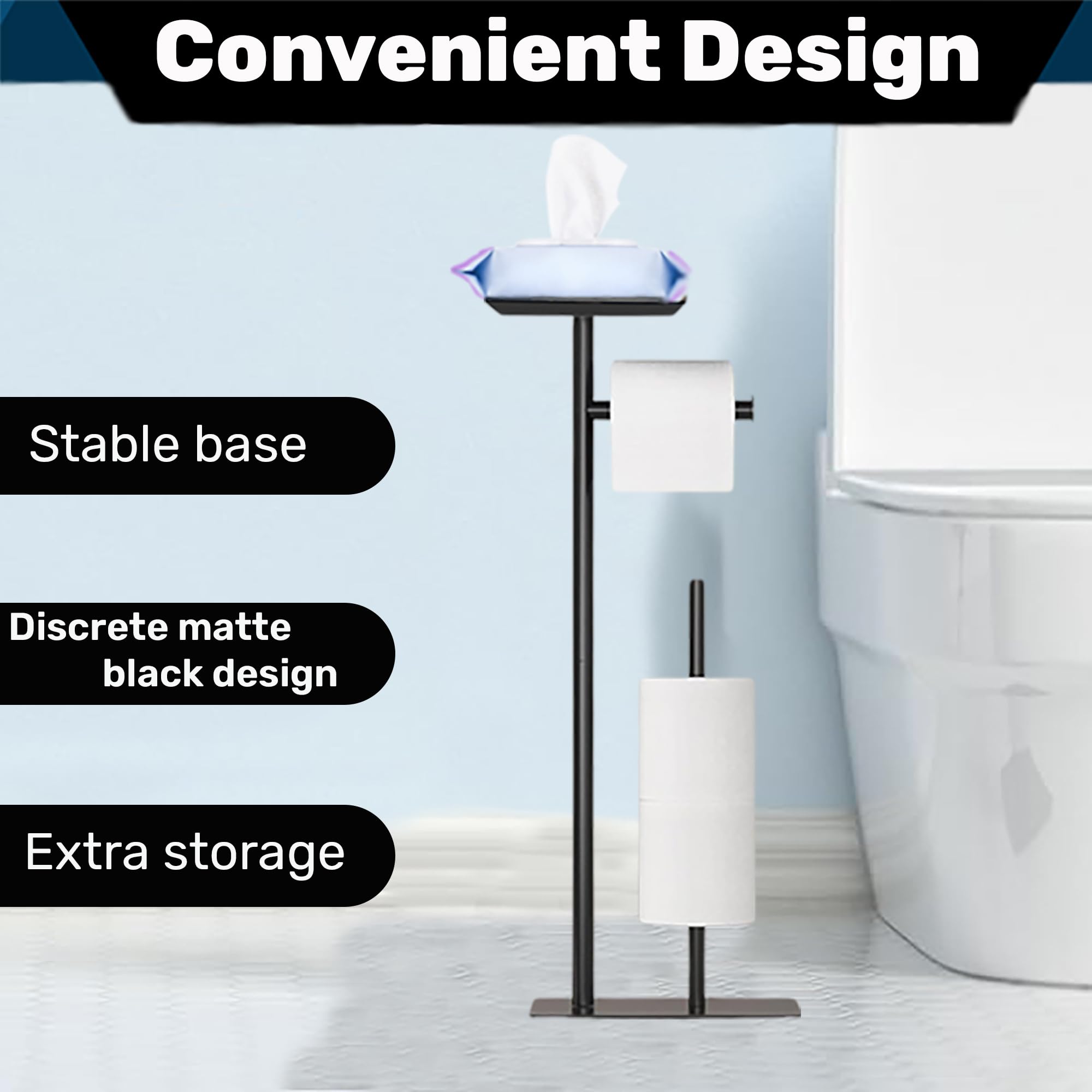 Free Standing Toilet Roll Holder by HOMR & Co - Image 4