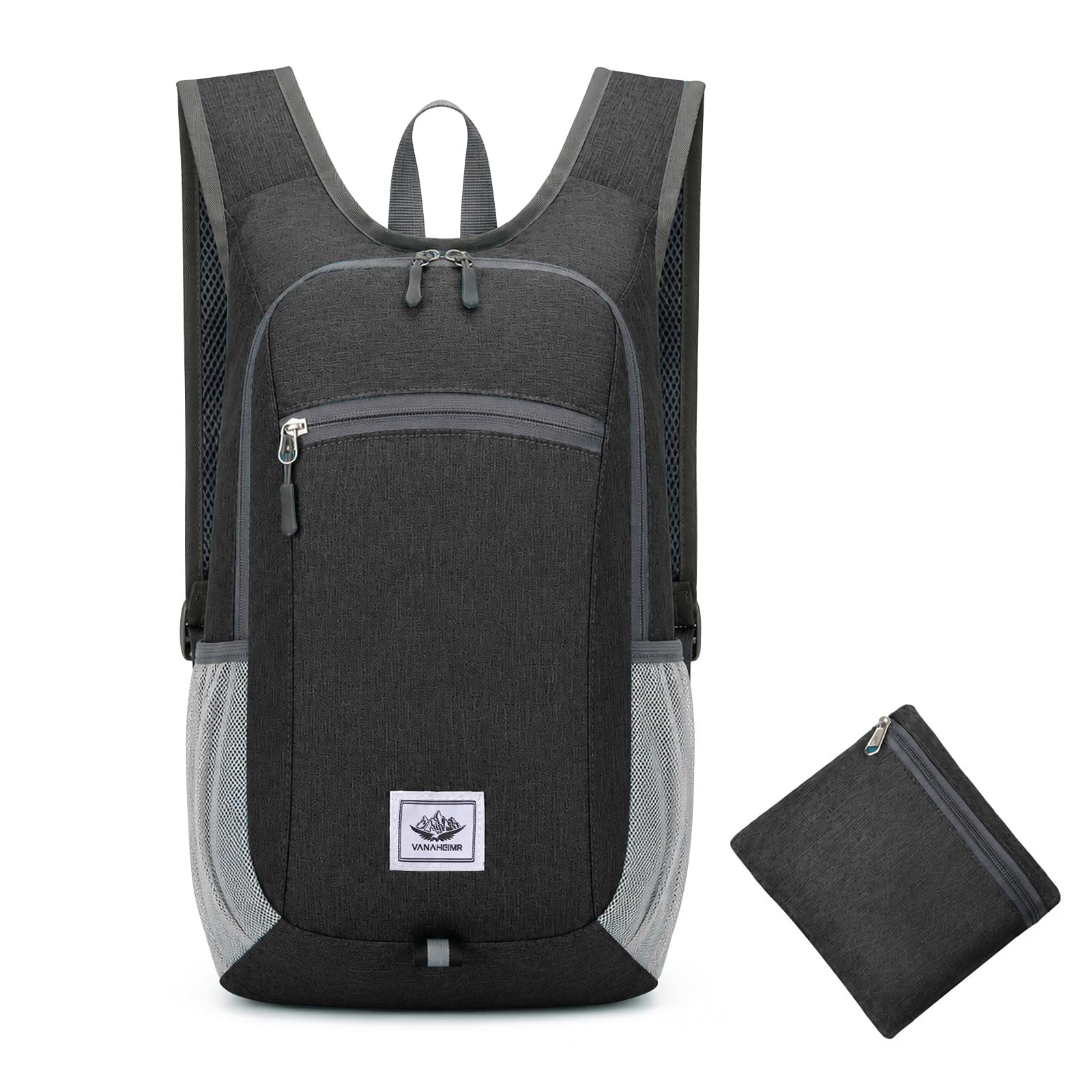 SCCGKP 15L Hiking Backpack Lightweight Packable Hiking Daypack Small Travel Outdoor Foldable Shoulder Bag (DarkGray)
