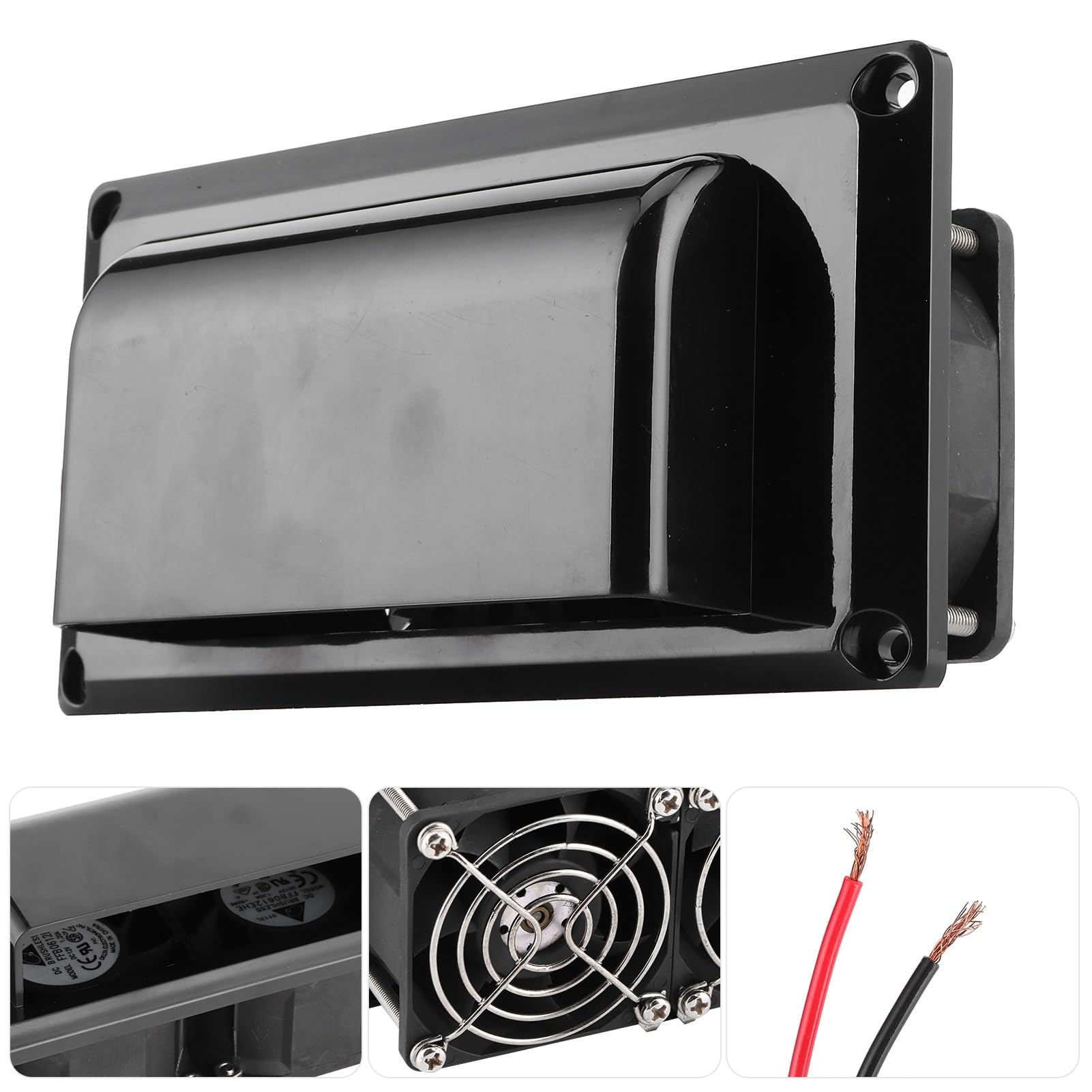 lyrlody Ventilatore di Scarico Laterale 12V per Rimorchio, Bianco