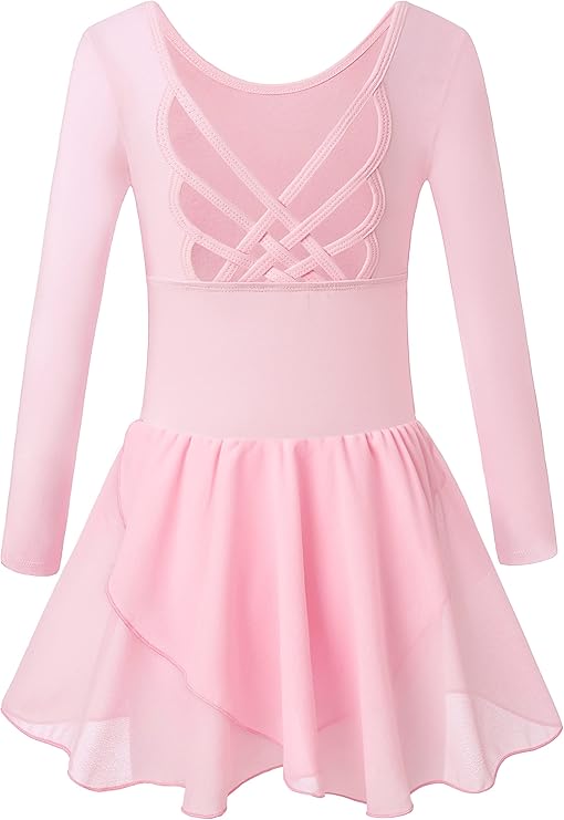 Girls Tank Ballet Leotards with Skirt Toddler Dance Dress,Cute Butterfly Hollow Back