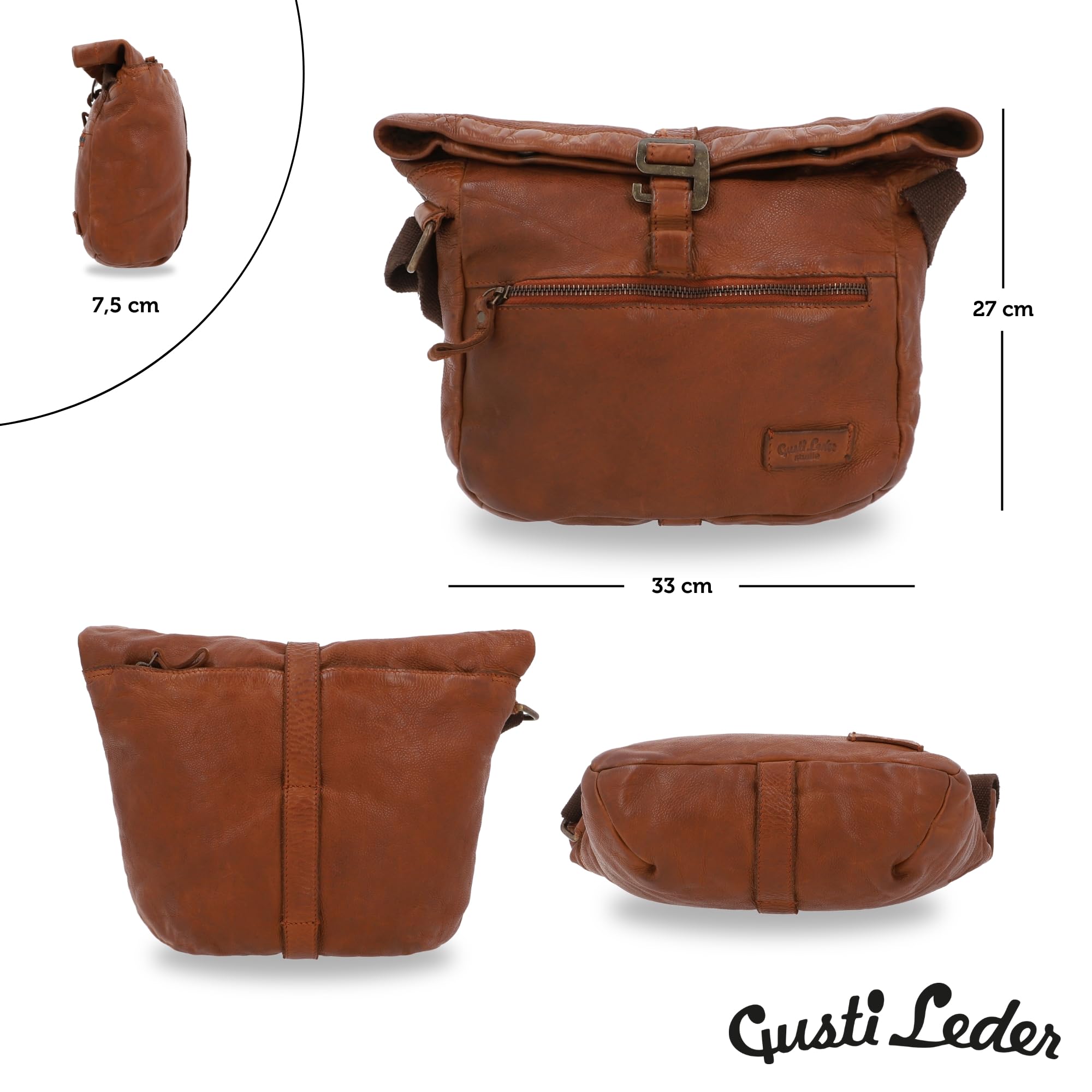 Gusti Umhängetasche Leder - Auna Handtasche Umhängetasche Schultertasche Leder