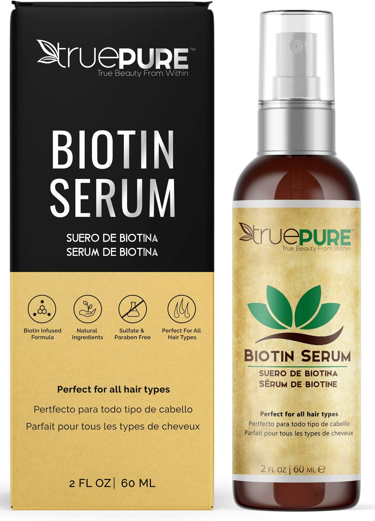 Biotin Hair Growth Serum - Hair Loss Prevention Treatement For Men & Women With Fine, Thinning Hair - Fragrance Free & Sulfate Free DHT Blocking Hair Care Formula, 2oz