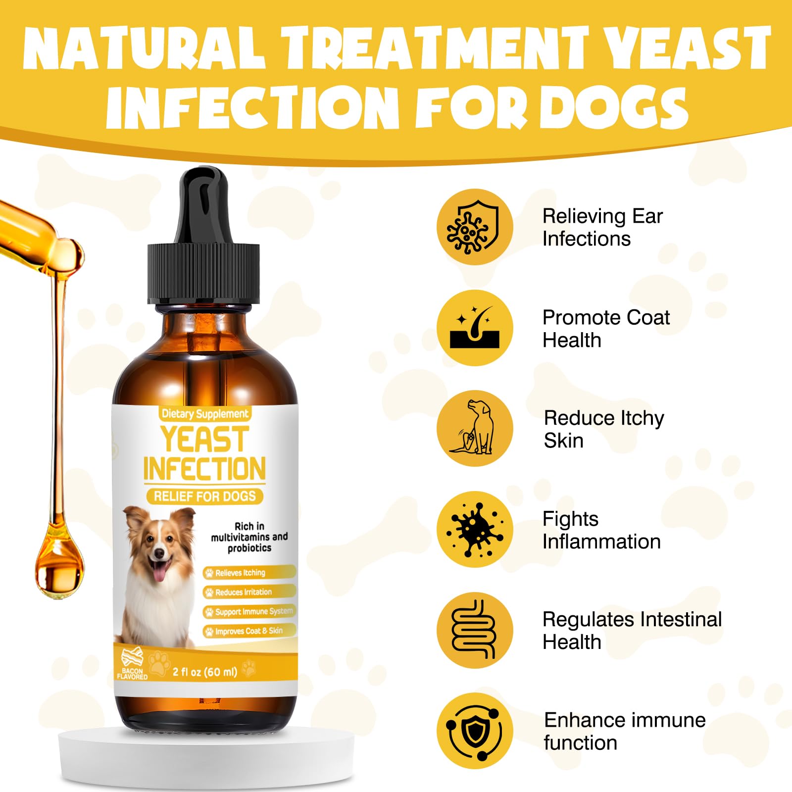 Supports Skin & Itch Comfort Drops for Dogs, Ear Wellness, Gentle Allergy Support & Skin Soothing for Dogs — view 2