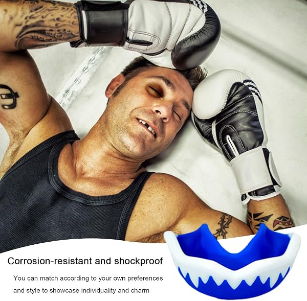 Paradenti da boxe – scudo doppio colore durevole, protezione delle gengive contro gli impatti sportivi | punta buccale sicura a doppio strato per attività di allenamento durante le sessioni - 4