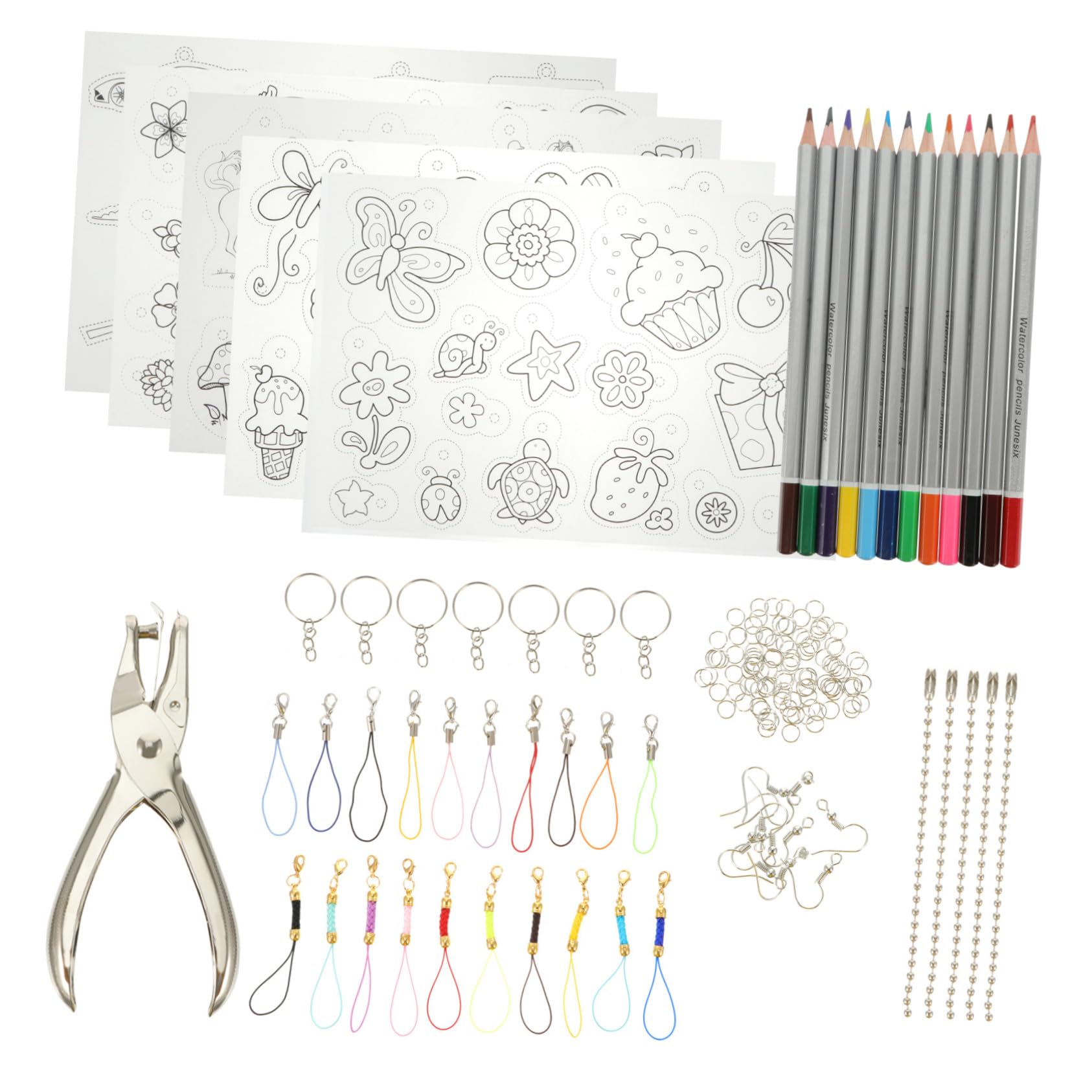 VICASKY Kit Thermorétractables pour Bricolage Créatif Accessoires Plastiques DIY pour Bijoux Facile à Utiliser et Sûr
