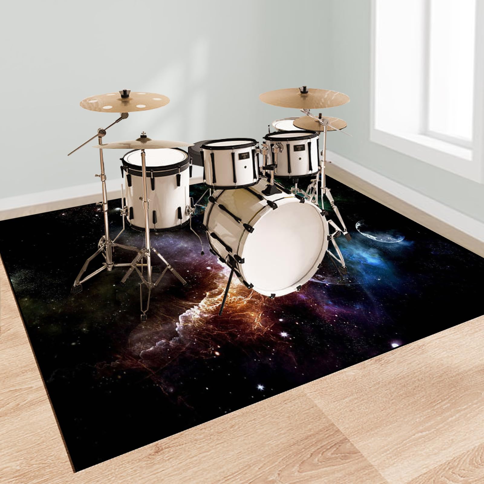 Tappeto per Batteria, Tappetino Insonorizzato, Drum Carpet per Batteria Elettronica, Drum Tappeto per Musica Pratica E Performance, Insonorizzato Tappeto Batteria Acustica 230 x 180 cm