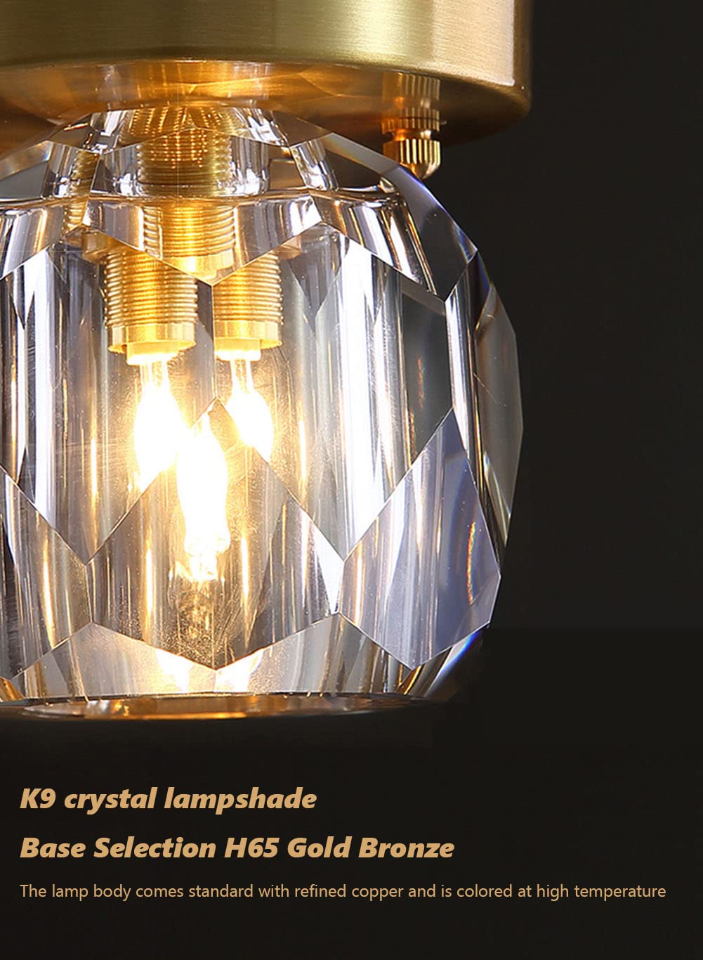 Moderne Deckenleuchte mit Messingsockel 1-Licht Eingang K9 Kristallglas Deckenlampe Schlafzimmer Einfache Deckenleuchten für Veranda Flur Foyer Wohnzimmer Esszimmer Küche