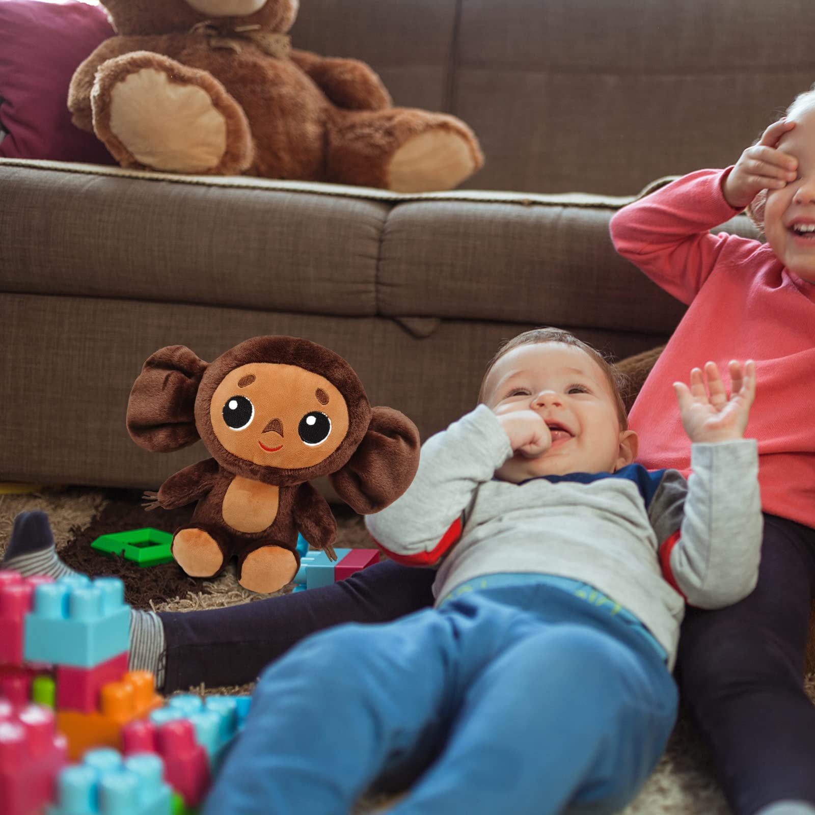 JIASHA Cheburashka Małpa zabawna pluszowa lalka, pluszowa małpa, zabawka pluszowa, prezent dla dzieci, małych dzieci, towarzysz, miękka, puszysta zabawka