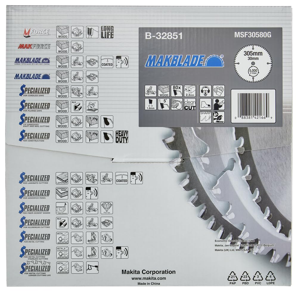 Makita B-32851 Makblade 305x30x80T, Silver - Image 4