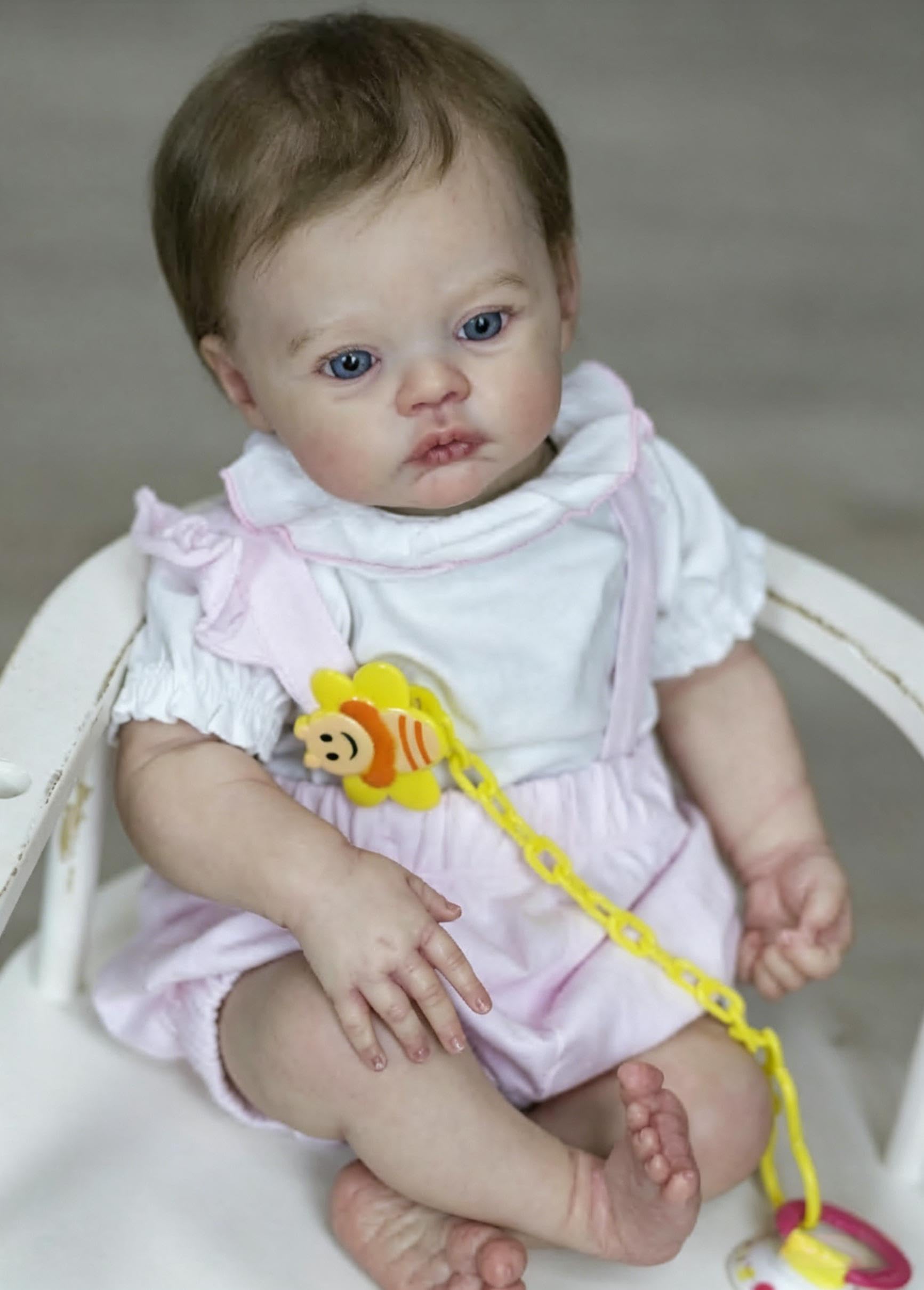RXDOLL 45 cm Baby Reborn lalki silikonowe na całe ciało, winylowa dziewczyna, realistyczne lalki noworodka, ręcznie zakorzenione włosy, realistyczne odrodzone niemowlęta, wodoodporna zabawka dla