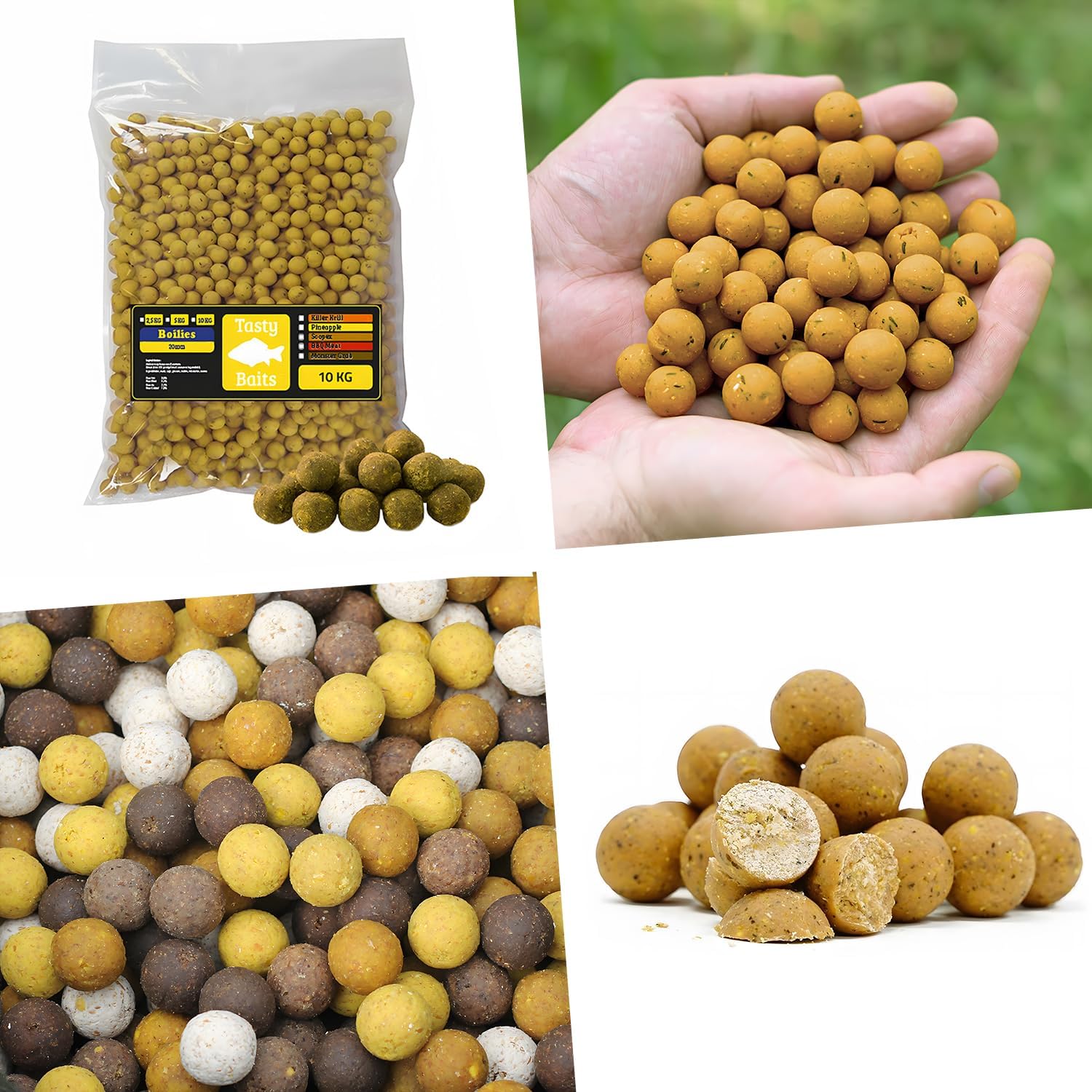 Tasty Baits Boilie 20mm Karpfenköder - unwiderstehlich für Karpfen - für jedes Gewässer geeignet - ideal für Lange und Kurze Sessions - leicht weich