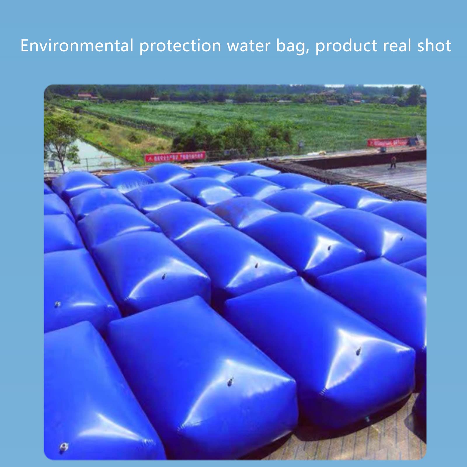 Sacca d'Acqua Pieghevole Serbatoio dell'Acqua di Emergenza Mobile Portatile per Esterni Buona ermeticità Anti-Goccia Resistente all'Usura Utilizzato nella,1.5 * 1 * 0.7m 1000 Liters