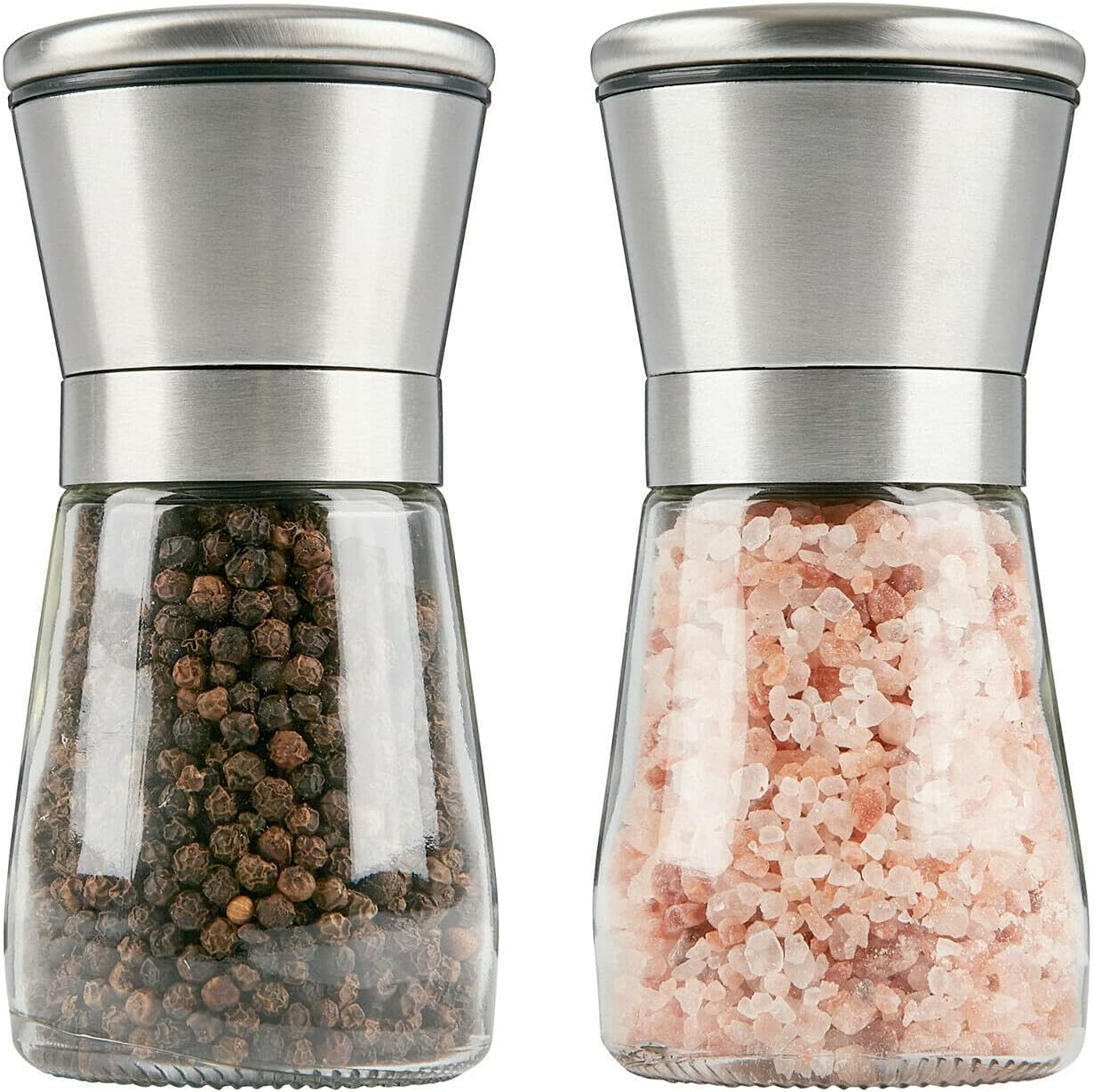 Cole & Mason Button Salt and Pepper Mill Set, Adjustable Precision+