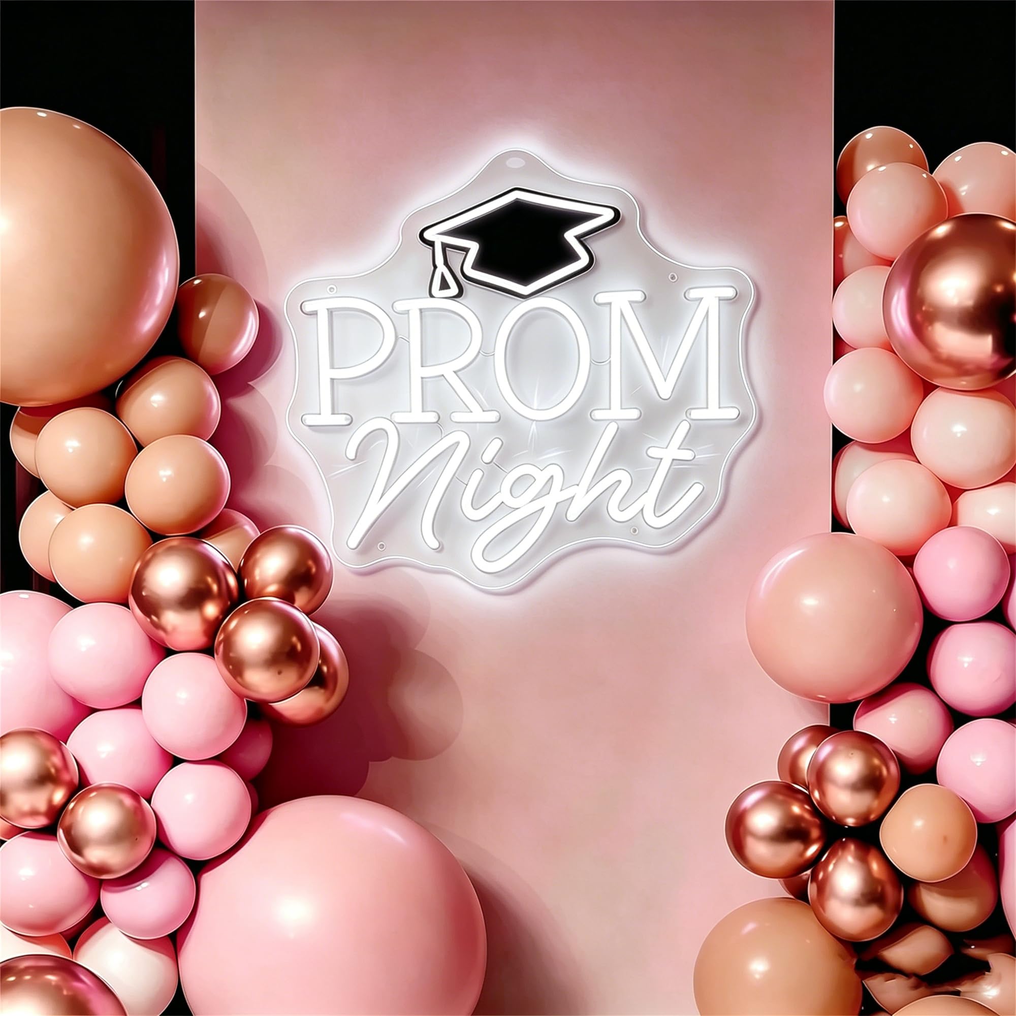 Dimmable Prom Night Neon Sign, USB LED Wall Decor Light for Party, Graduation & Home Decoration