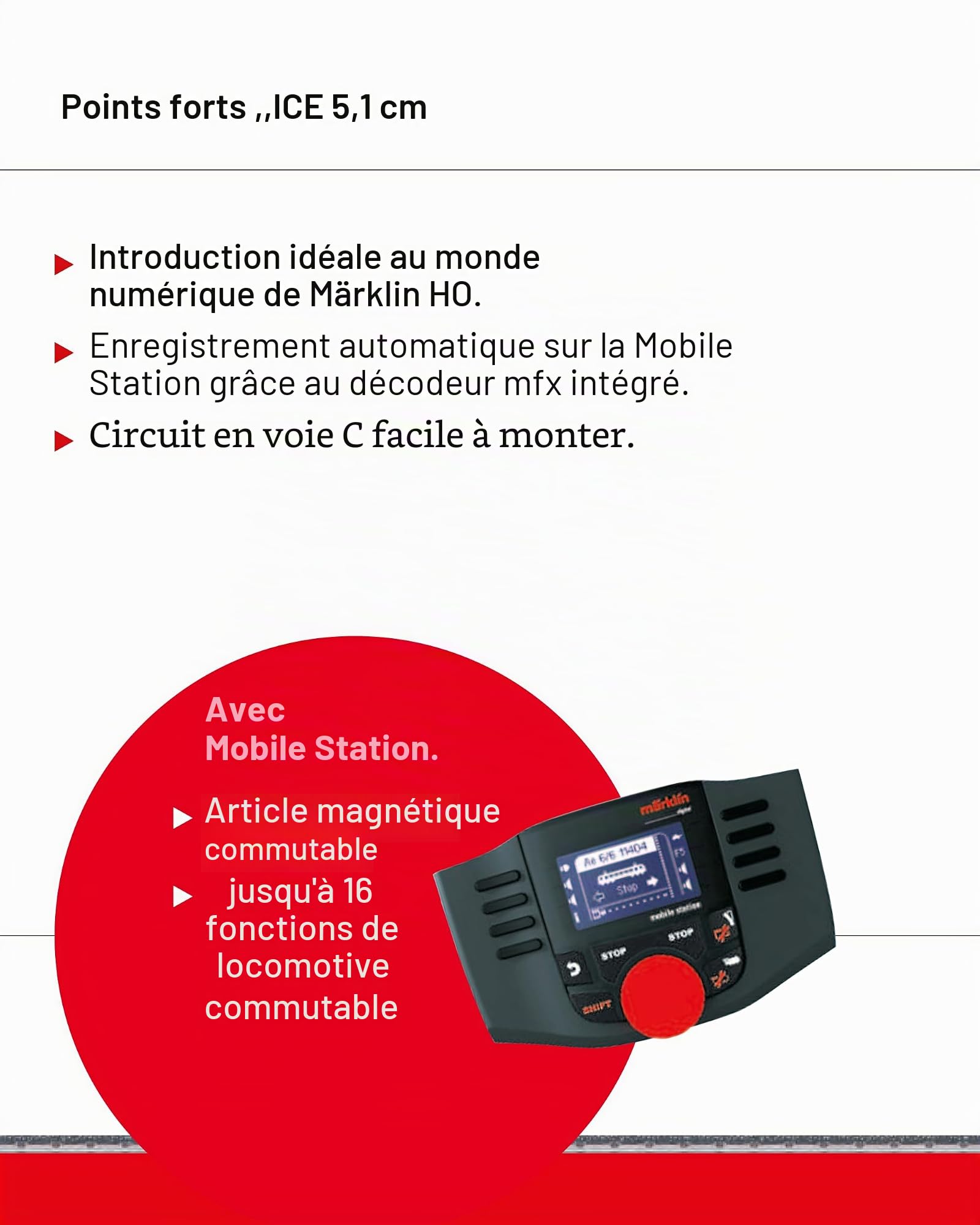 Märklin 29792 - Kit de démarrage numérique Ice 2, Voie H0 modèle ferroviaire, Nombreuses Fonctions sonores, avec Station Mobile et Rails de Voie C, Divers
