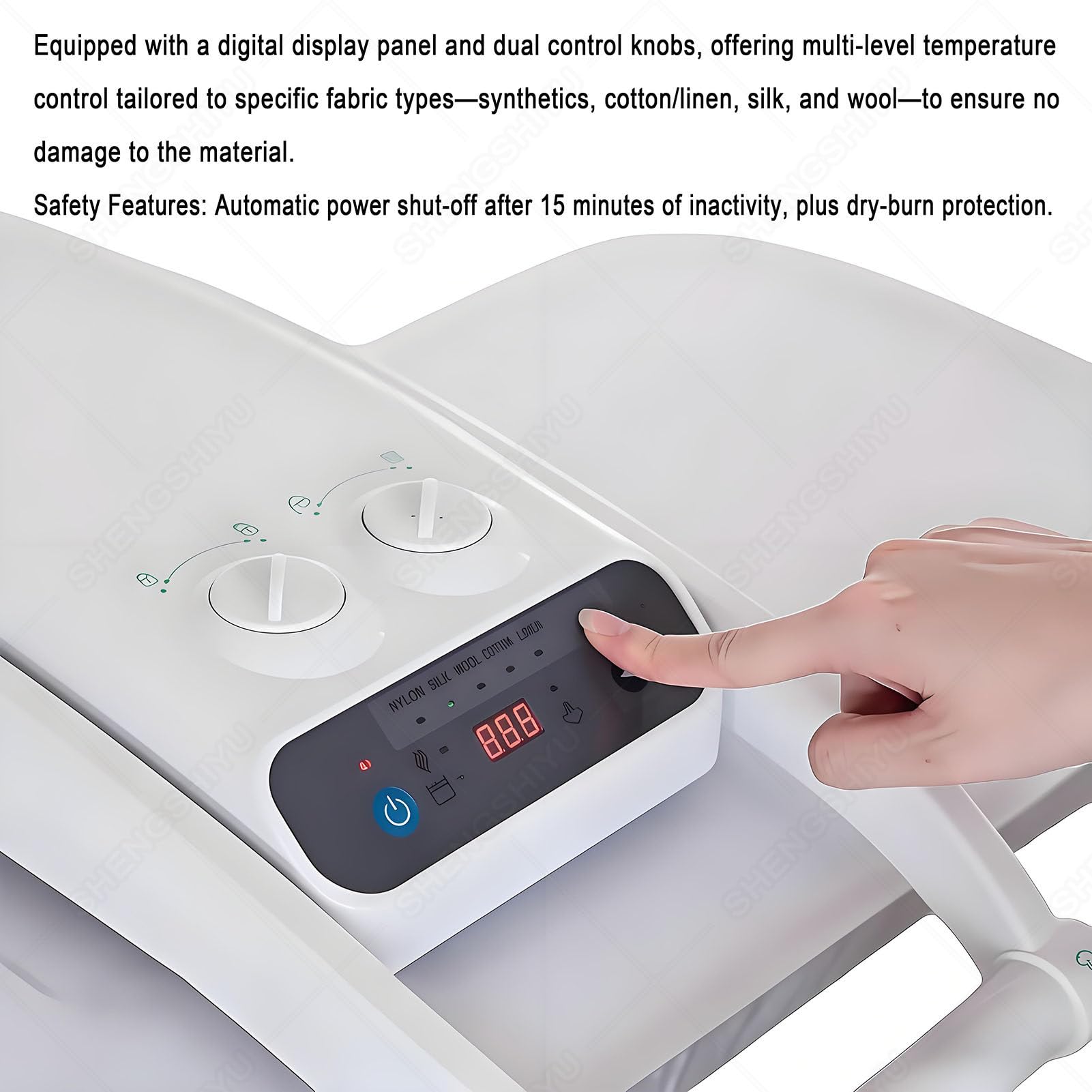 Ferro da Stiro a Vapore 1800W,Automatic Ironing Machine 1800W,Serbatoio 300ml Integrato,Regolazione Temperatura,Doppia Piastra 800×310mm,Pressione 50kg