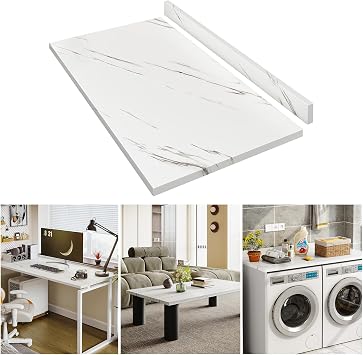LOVMOR Laminate Countertop, Wood Plywood Sheets Table Top for DIY, Kitchen Countertop, Office Desk Top, Washer Dryer Counter Top, 48" L x 25.56" W x 0.75" D Marble Marble