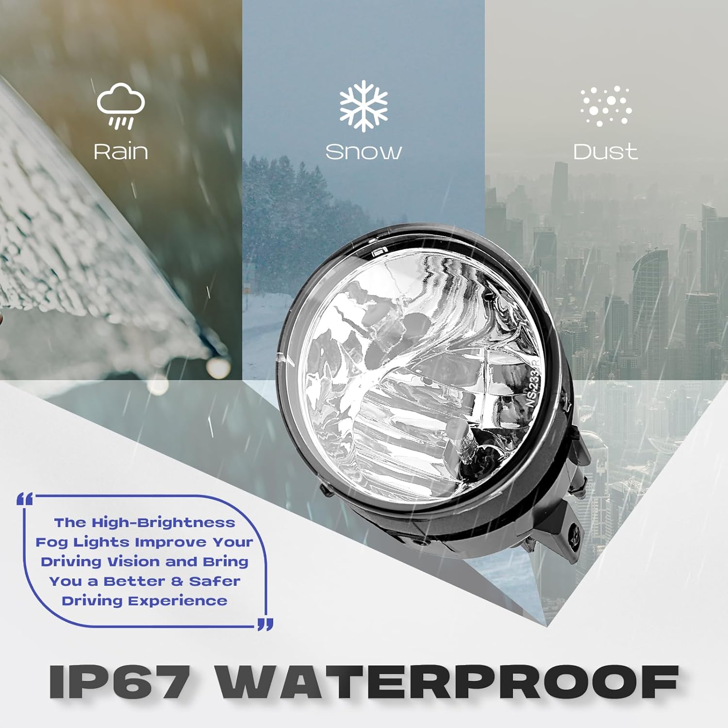 RP Remarkable Power, Compatible With 2005-2007 Armada/2004-2015 Titan/ 2004 Pathfinder Fog Lights Switch, Wiring, Harness and 880 12V 27W Bulb Bumper Lamps Kit OE Style Clear FL7060