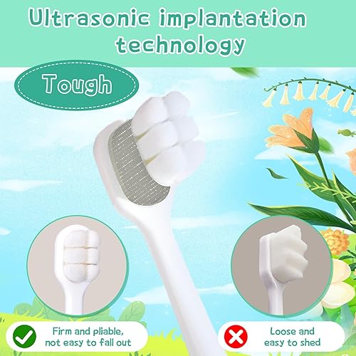 Miniatura 5 de Cepillo de dientes manual para niños con cerdas extra suaves con 10000 cerdas diseñado para dientes delicados y encías para niños pequeños de 1 a 5