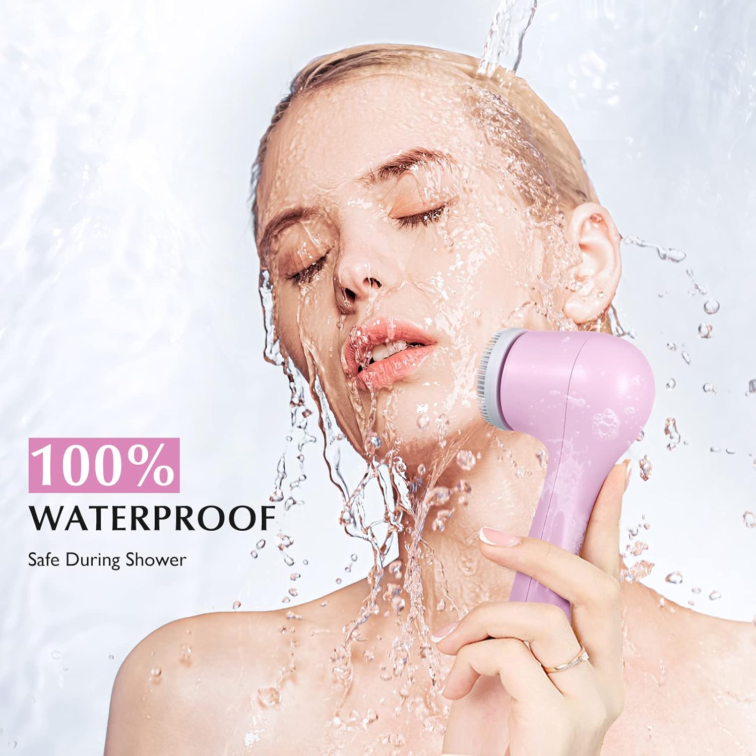 Facial Cleansing Brush Face Scrubber: Electric Exfoliating Spin Brush IPX7 Waterproof USB Rechargeable Silicone Cleaning Cleanser Spinning Rotating Washer Proactive Acne System : Beauty & Personal Care
