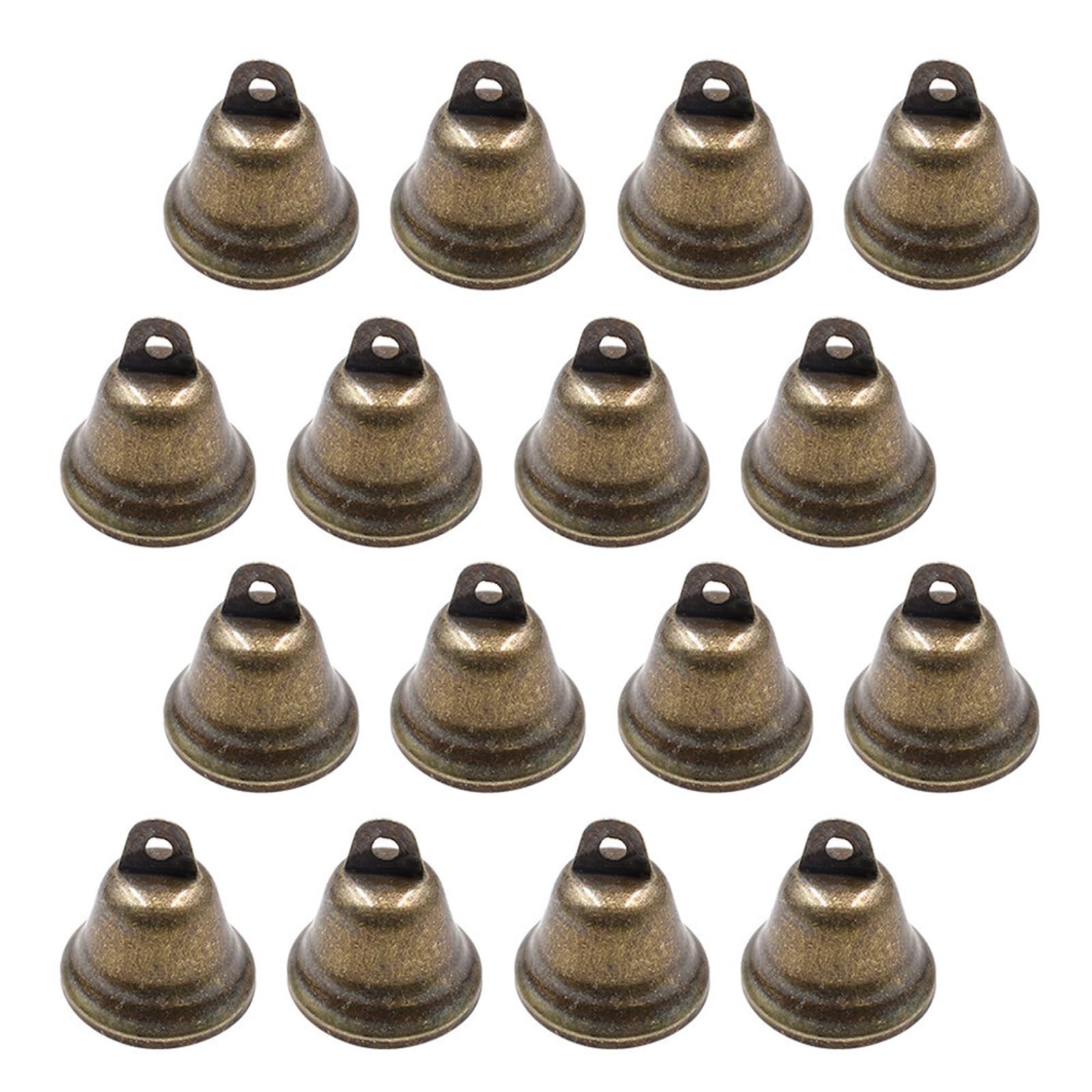 Christmas Bells 16Pcs Hanging Bell Kit Vintage Bronze Copper Rattle Set Christmas Decor Wall Window Tree Festive Party Craft Supply for Festival And Party Holiday Decorations