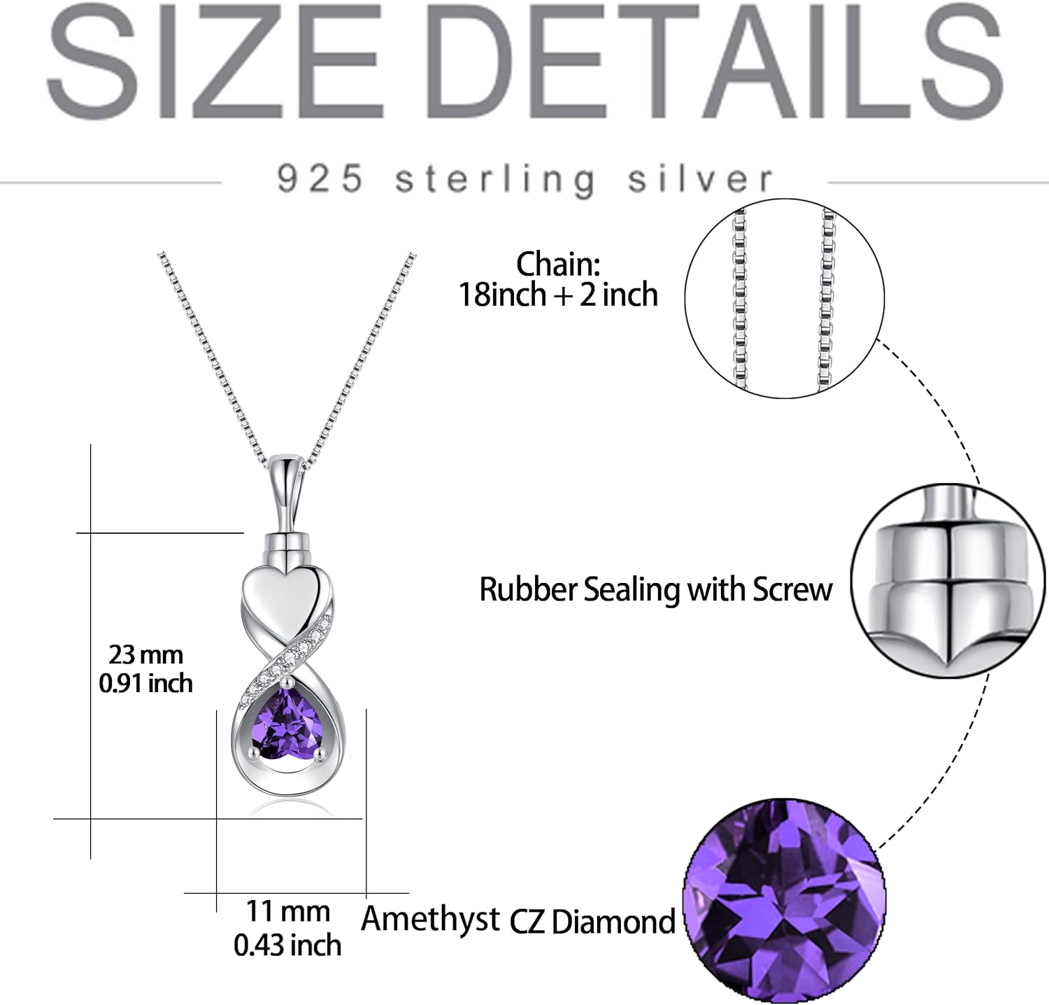 Sterling Silver Urn Neckalce for Ashes for Women: Cremation Jewelry for Women - Ashes Keepsake Pendant Memorial Jewelry Gifts for A Loss of Loved Ones - Image 6