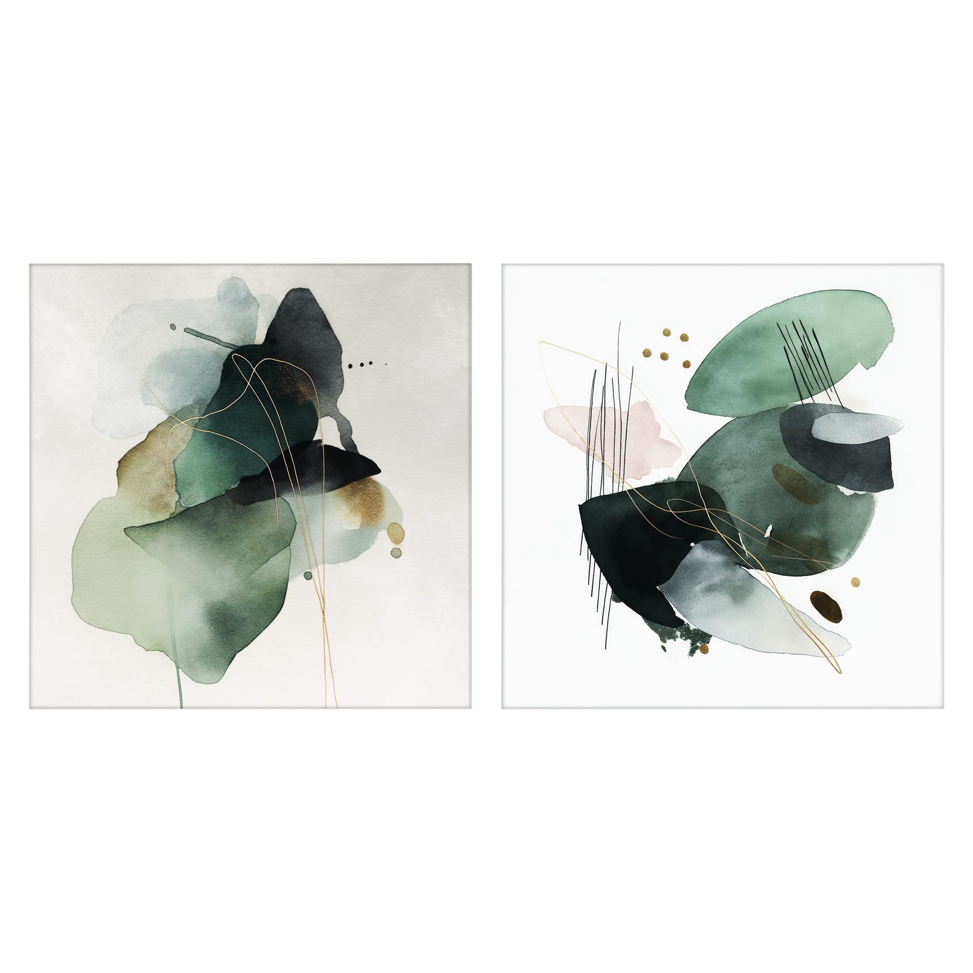 Stupell Industries Fluid Harmony Watercolor Collage 'Fluid Abstract Harmonies'| 2Pc Canvas Art Set 2