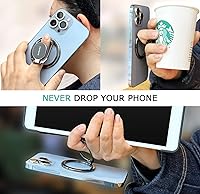 Vista 6 de Soporte magnético de anillo de teléfono para iPhone, soporte de agarre doble ajustable para teléfono de gimnasio y soporte extraíble para funda