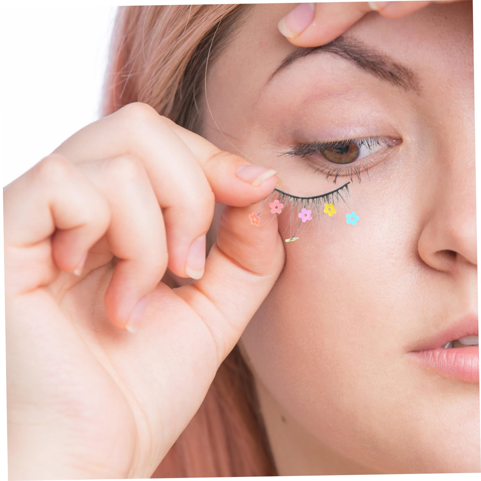 DOITOOL 12paare Und Blumendesign Wimpern Wiederverwendbare Natürliche Falsche Wimpern Mit Pailletten Für Strahlende Augen-make-up-looks