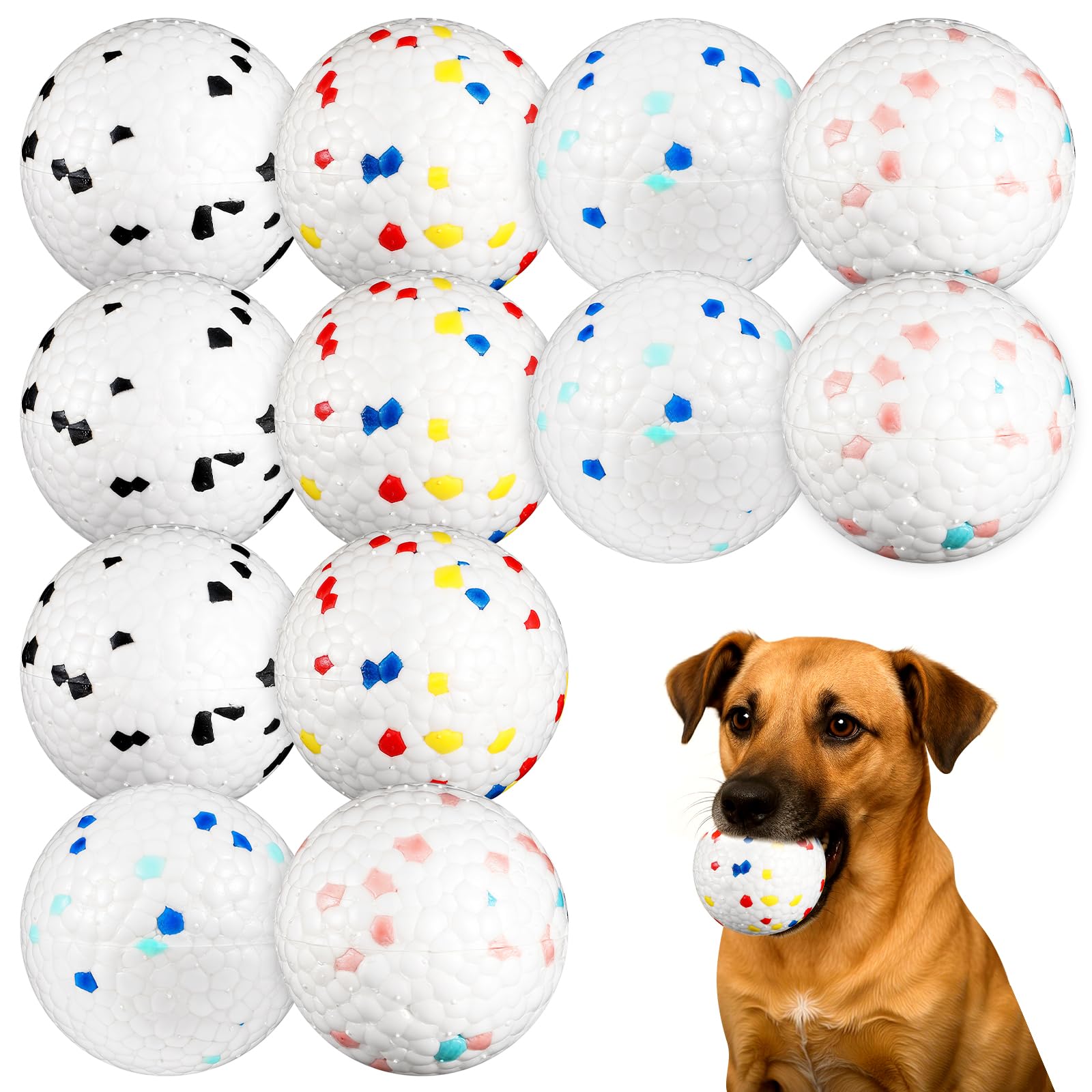 simarro 12 Pcs Dog Balls for Aggressive Chewers 2 5 Inch Durable Dog Tennis Balls Indestructible High Elasticity