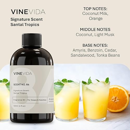 Miniatura 966 de VINEVIDA [4 onzas] Aceite de fragancia de madera de teca de caoba para fabricación de velas y fabricación de jabón, aromas de velas prémium para