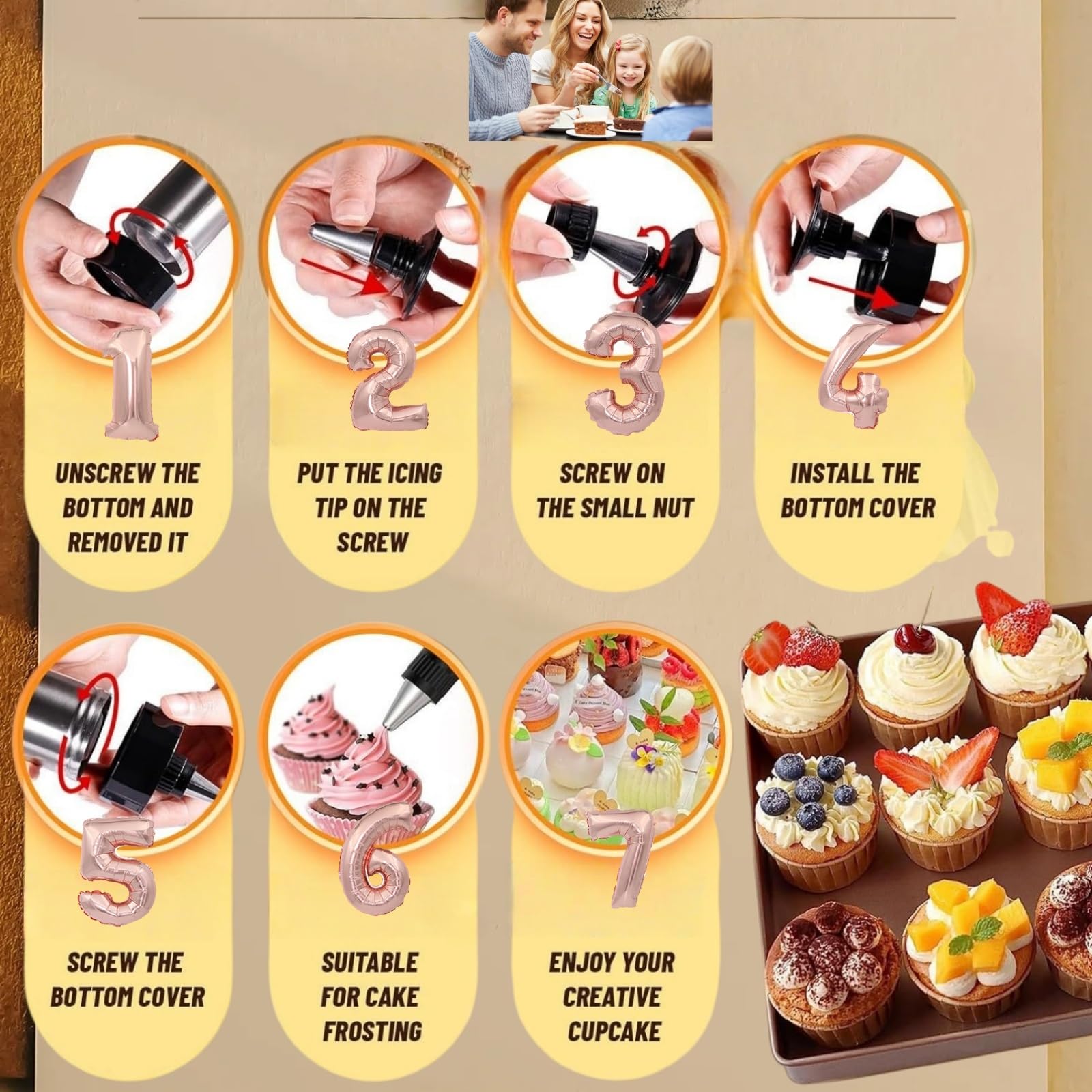 1 presse à pâtisserie professionnelle en acier inoxydable et seringue à garnir, 13 pochoirs, 8 douilles (seringue à pâte en acier inoxydable, seringue à pâtisserie en acier inoxydable,