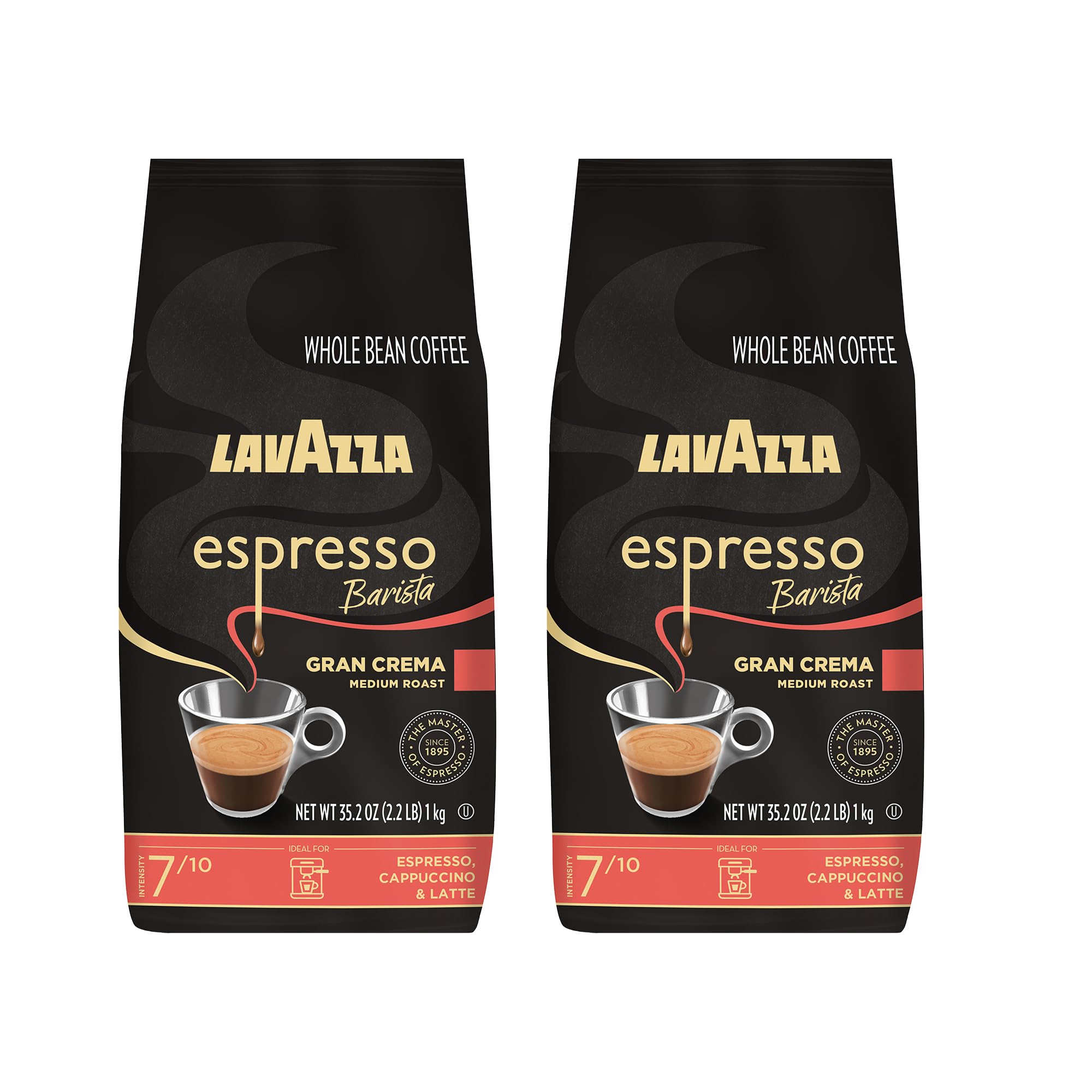 Lavazza Gran Crema Espresso, 2.2-Pound - Pack of 2 (Packaging May Vary)