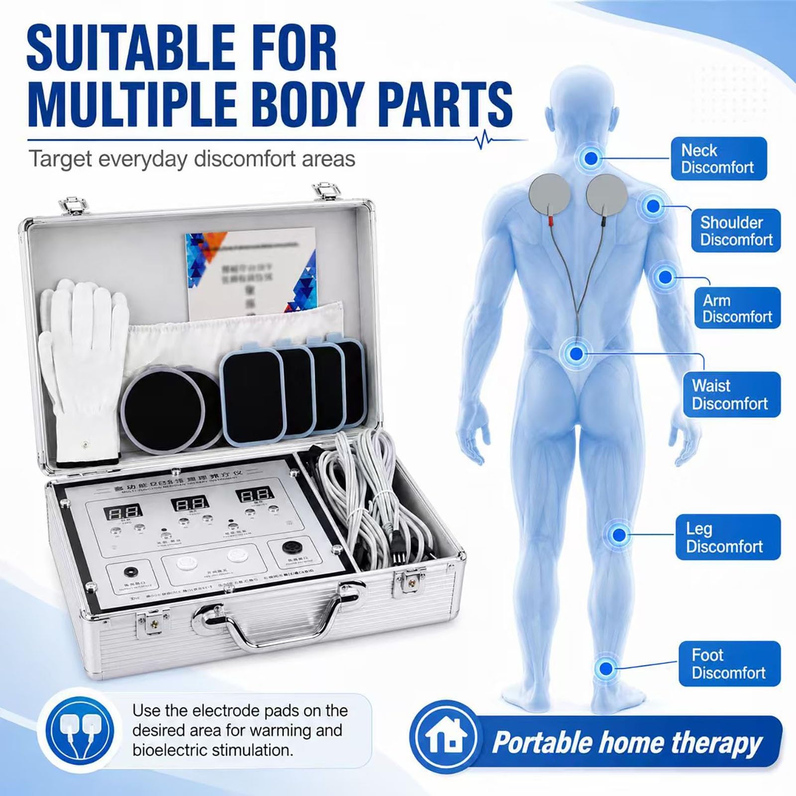 Dispositivo Di Elettroterapia Multifunzione Meridian, Massaggiatore Bioelettrico Dds Con Elettrodi Tens Eco for Il Rilassamento Corporeo, Stimolatore Muscolare for Il Sollievo