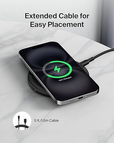 Miniatura 4 de Belkin Almohadilla de carga inalámbrica de 15 W - Cargador Qi, estación de carga para Apple iPhone 17, iPhone 161514, AirPods, Samsung Galaxy S25,