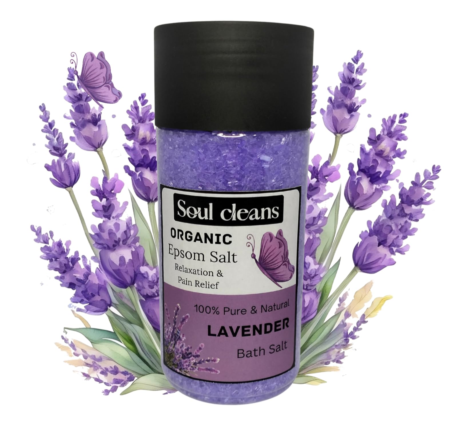 Lavender Bath Salt - for Body & Foot Soak | Soothing and Relaxing Bath | Aromatherapy | Epsom Salt and Lavender Essential Oil (500g Pack of 1)-image-39