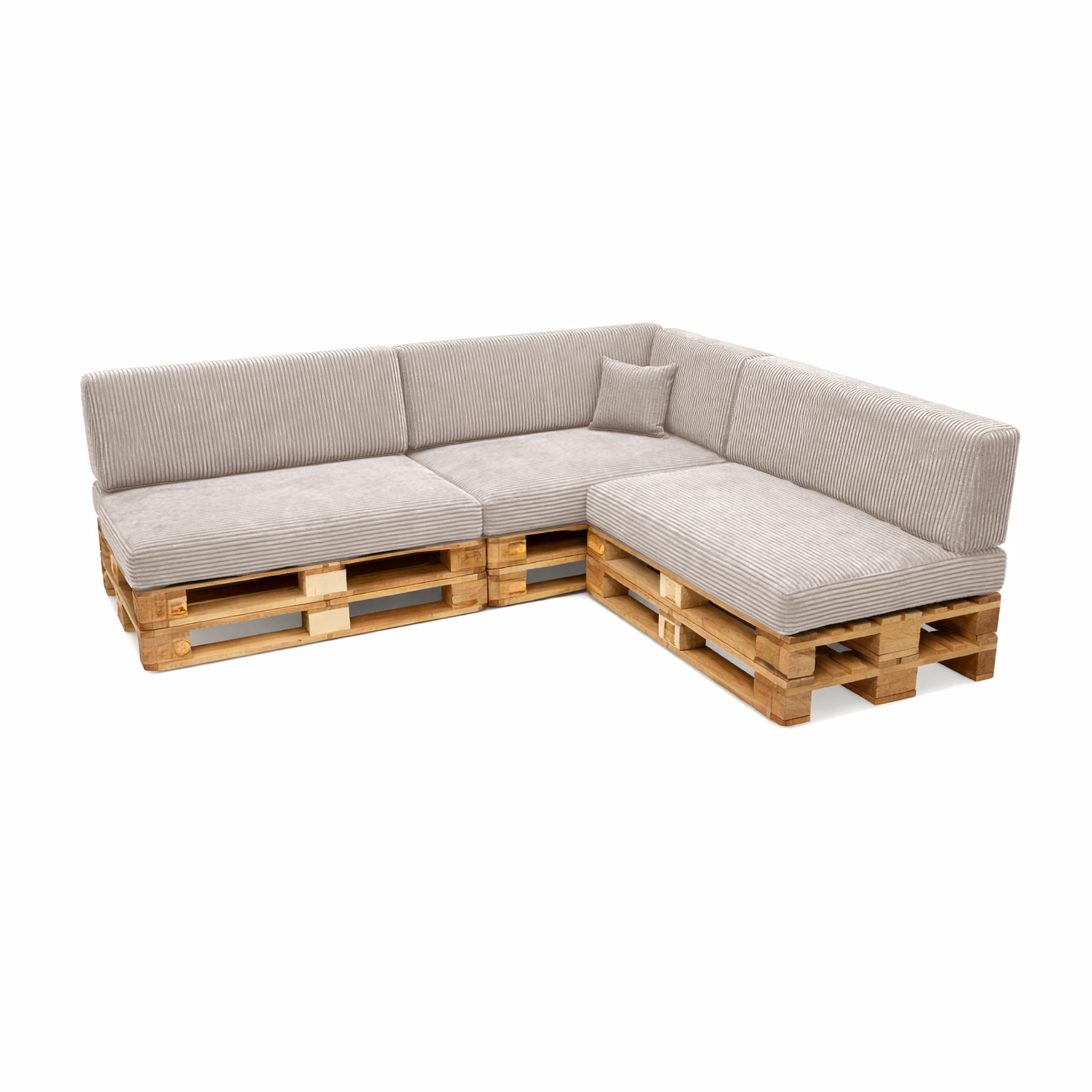 POKAR Euro Pallet Seating Set of 2: 1x seat cushion 120x80cm + 1x back cushion 120x40cm, cold foam, removable covers, Home Garden Furniture DIY, indoor outdoor pillow, without pallets, Beige — view 65
