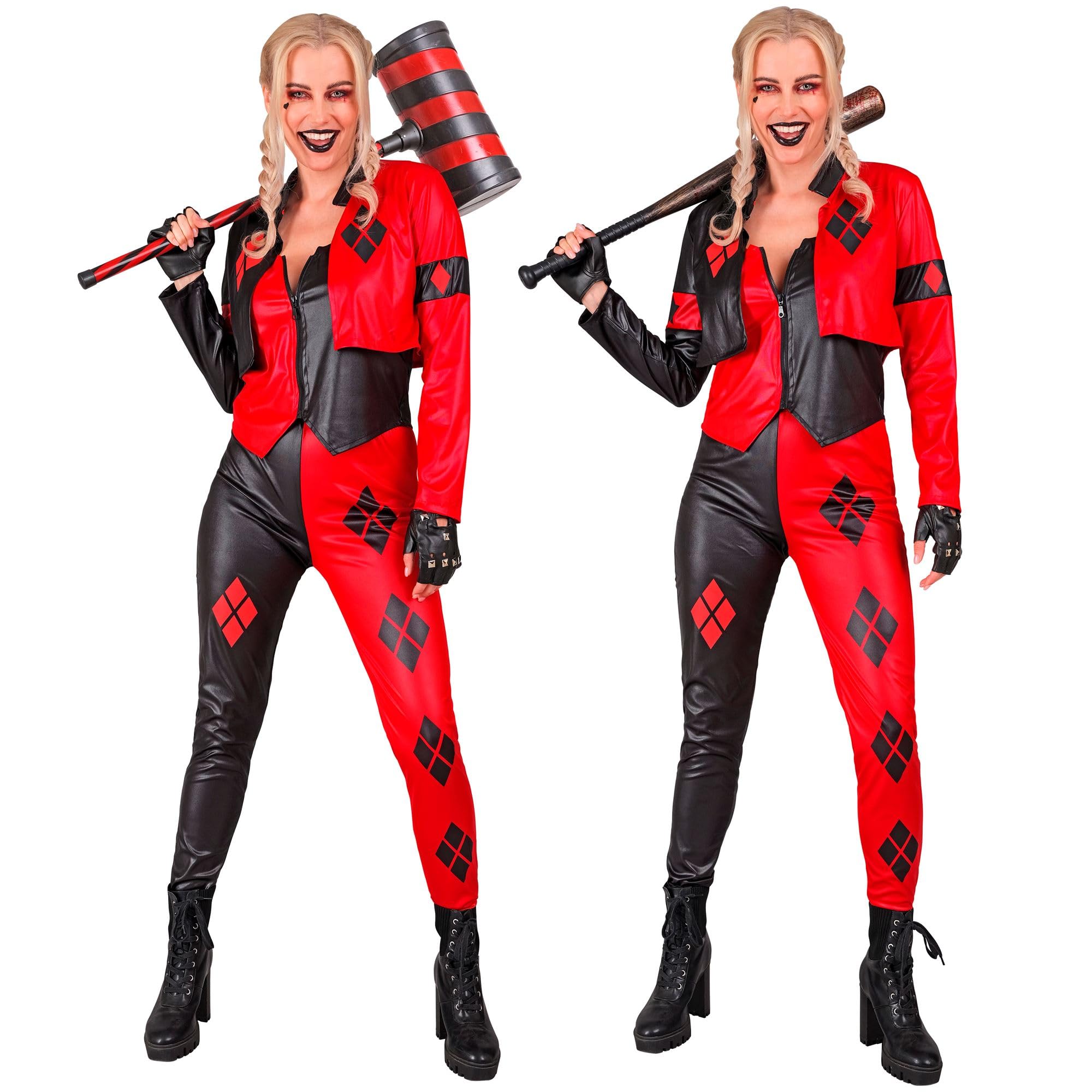 W WIDMANN MILANO Party Fashion 18819 Kostüm Böser Harlekin Evil Harlequin Costume, Black/red, XS - Image 3