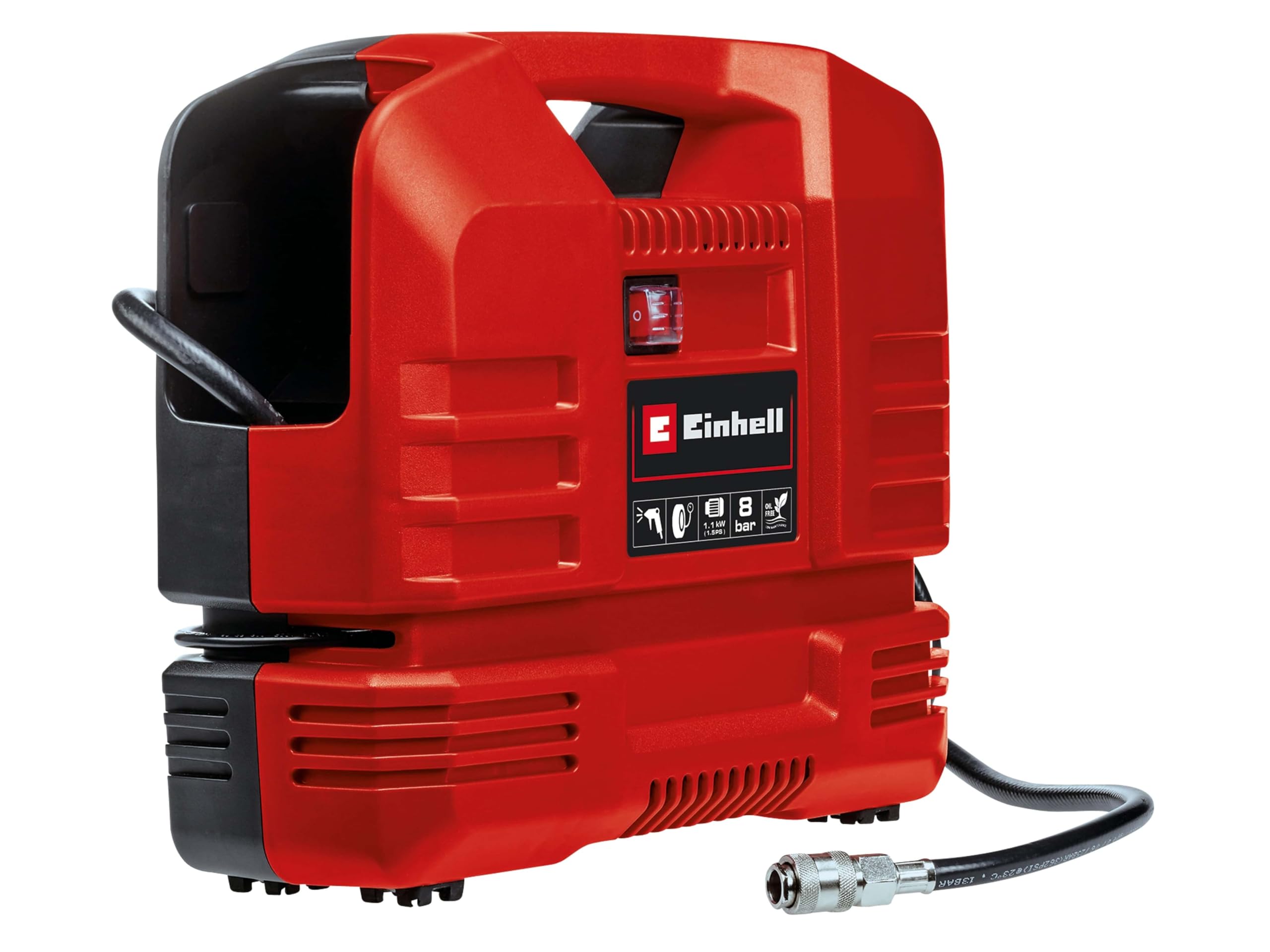 Shell Handheld Air Compressor Einhell Portable Oil-Free Air Compressor with Gun - 8 Bar, 116 PSI ...