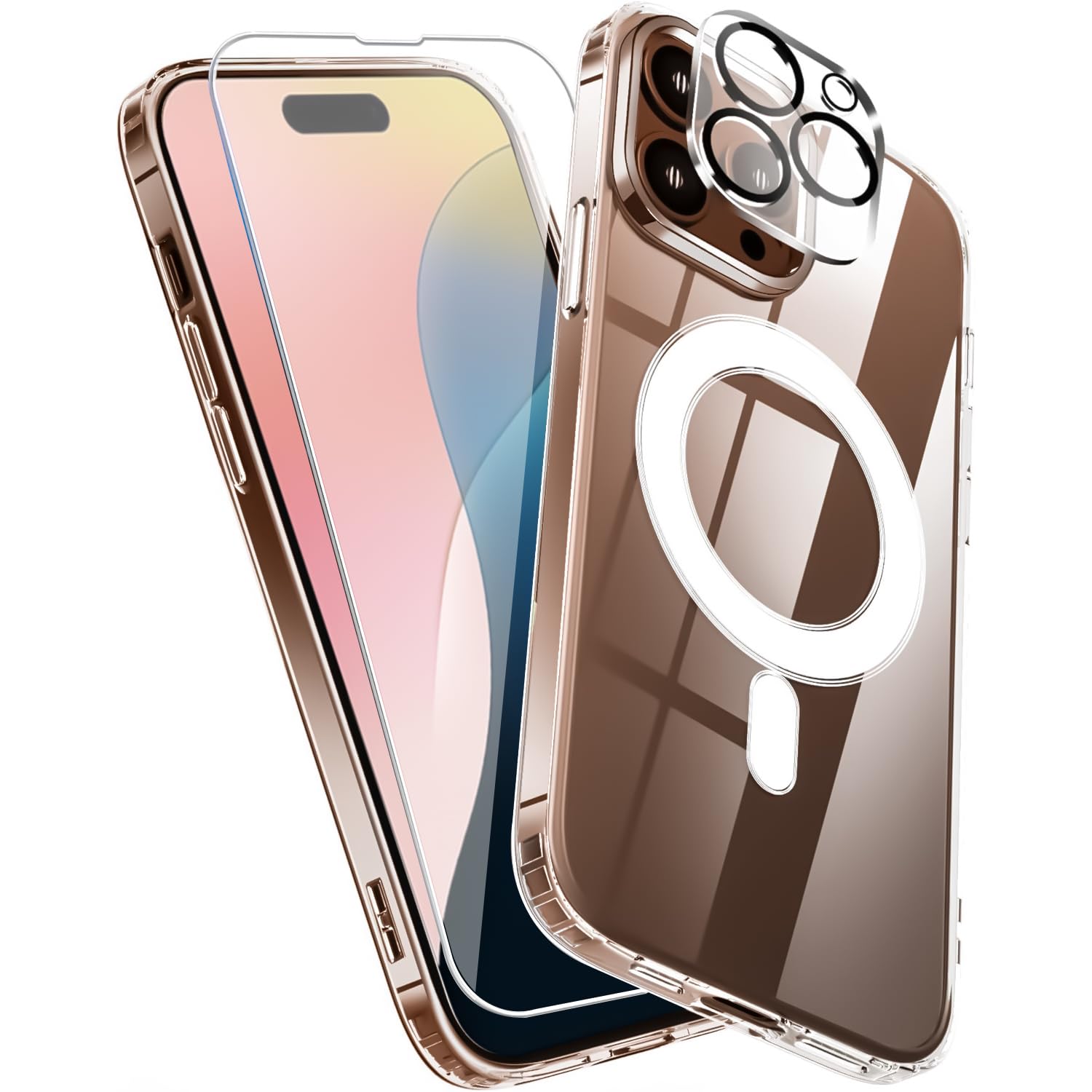 Coque silicone rigide iPhone 16 Pro Magsafe transparente et antichoc intégrale - 7