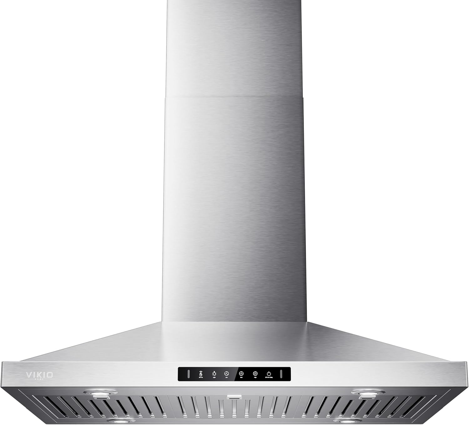 VIKIO HOME Island Range Hood 36 Inch, 390 CFM kitchen Hood with Touch/Gesture, Ceiling Mount, Convertible Ducted/Ductless, 3-Speed Fan, 3 Stainless Steel Baffle Filters