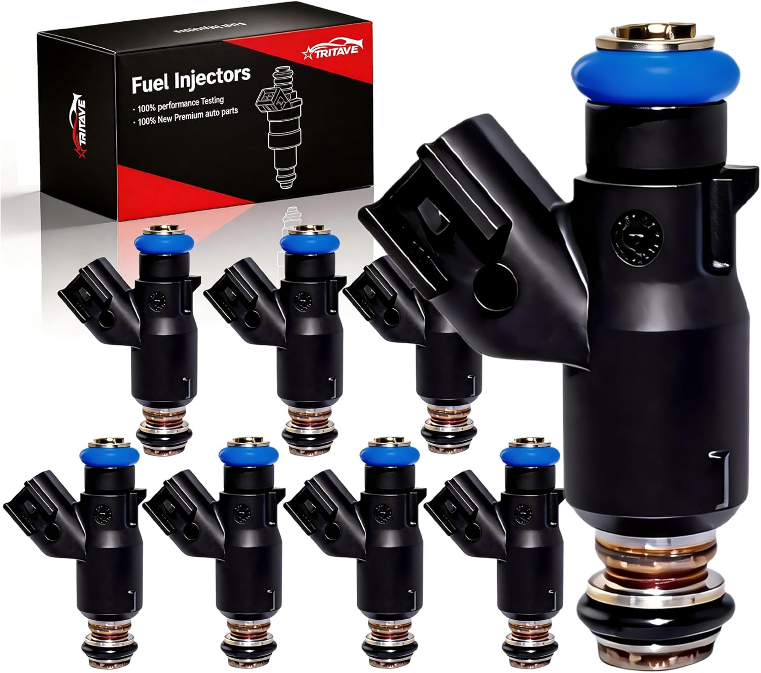 Upgraded Fuel Injectors 8Pcs Compatible with Chevy 5.3L Tahoe Silverado Avalanche 2010 2011 2012 2013 2014 & GMC Yukon Sierra 1500 Flex Engine Oe#12613411