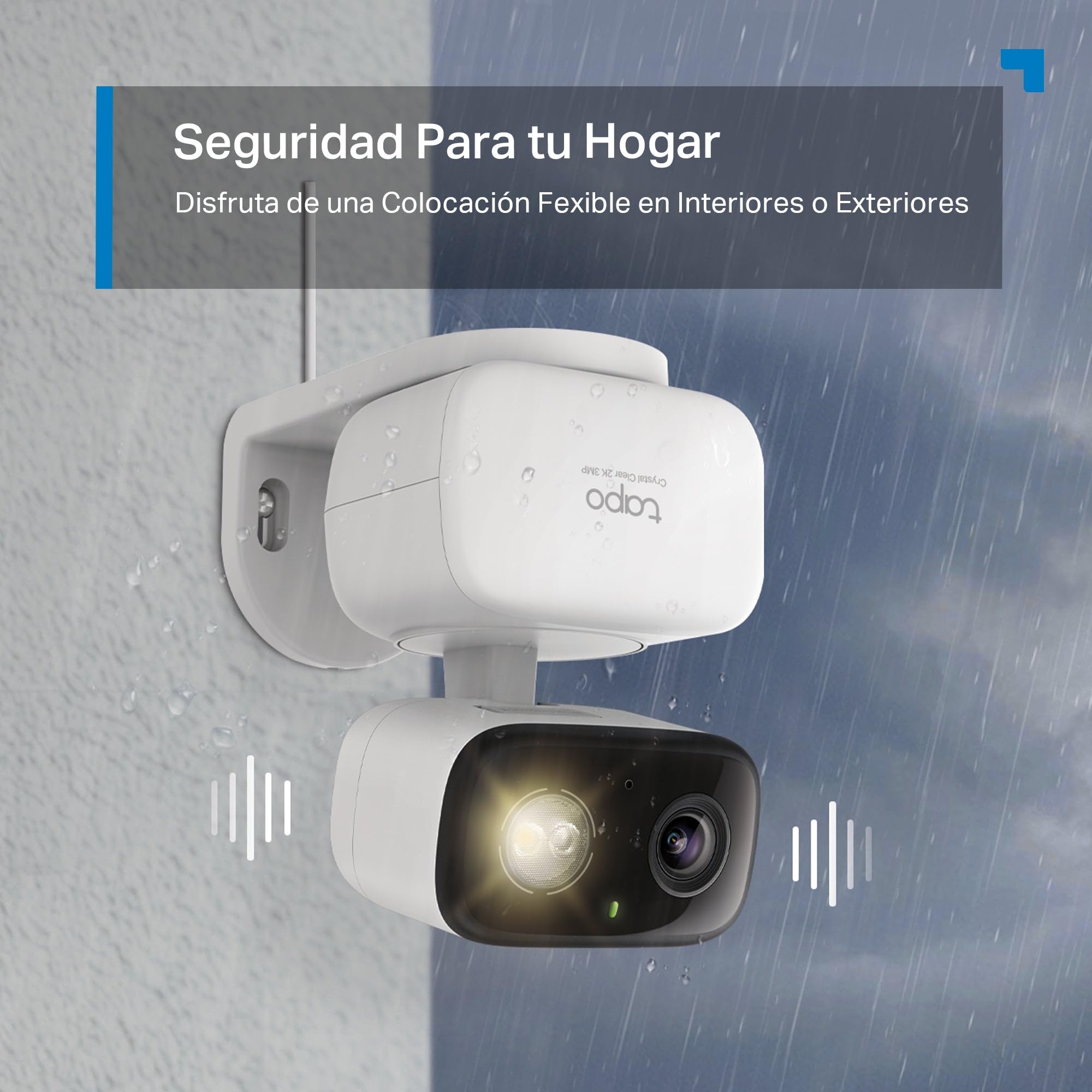Tapo C216, Mini Cámara de Vigilancia 2K 3MP 360°, Grabación Interior/Exterior, Detección IA y Notificaciones, Tarjeta MicroSD de hasta 512 GB
