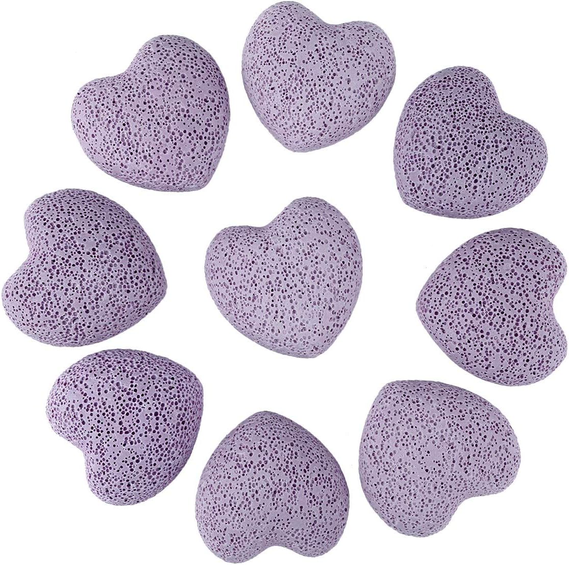 rockcloud Black Lava Rock Stone Heart Shape Pocket Stones Dyed Lava Rocks Aromatherapy Essential Oil Diffuser Set, 1.7 Inches, 5 Pcs
